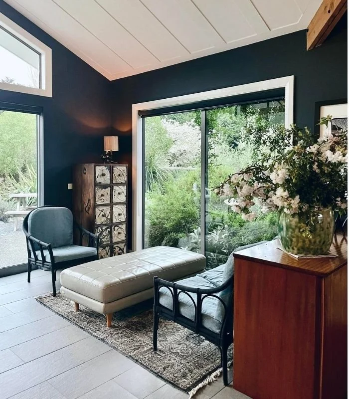 A pretty corner to sit and watch the birds at Hapuku Kitchen, Kaikōura