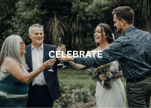 Guests celebrating at their boutique wedding at Hapuku Kitchen, Kaikoura, New Zealand