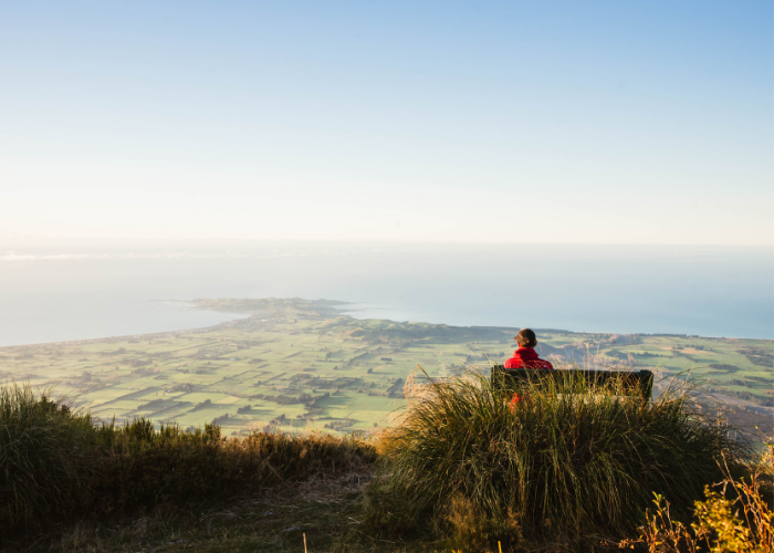 The view from the summit of Mt Fyffe, Kaikoura, New Zealand