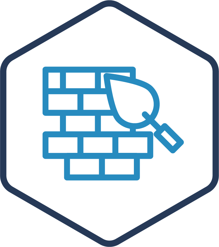 Commercial remodeling bricklaying icon