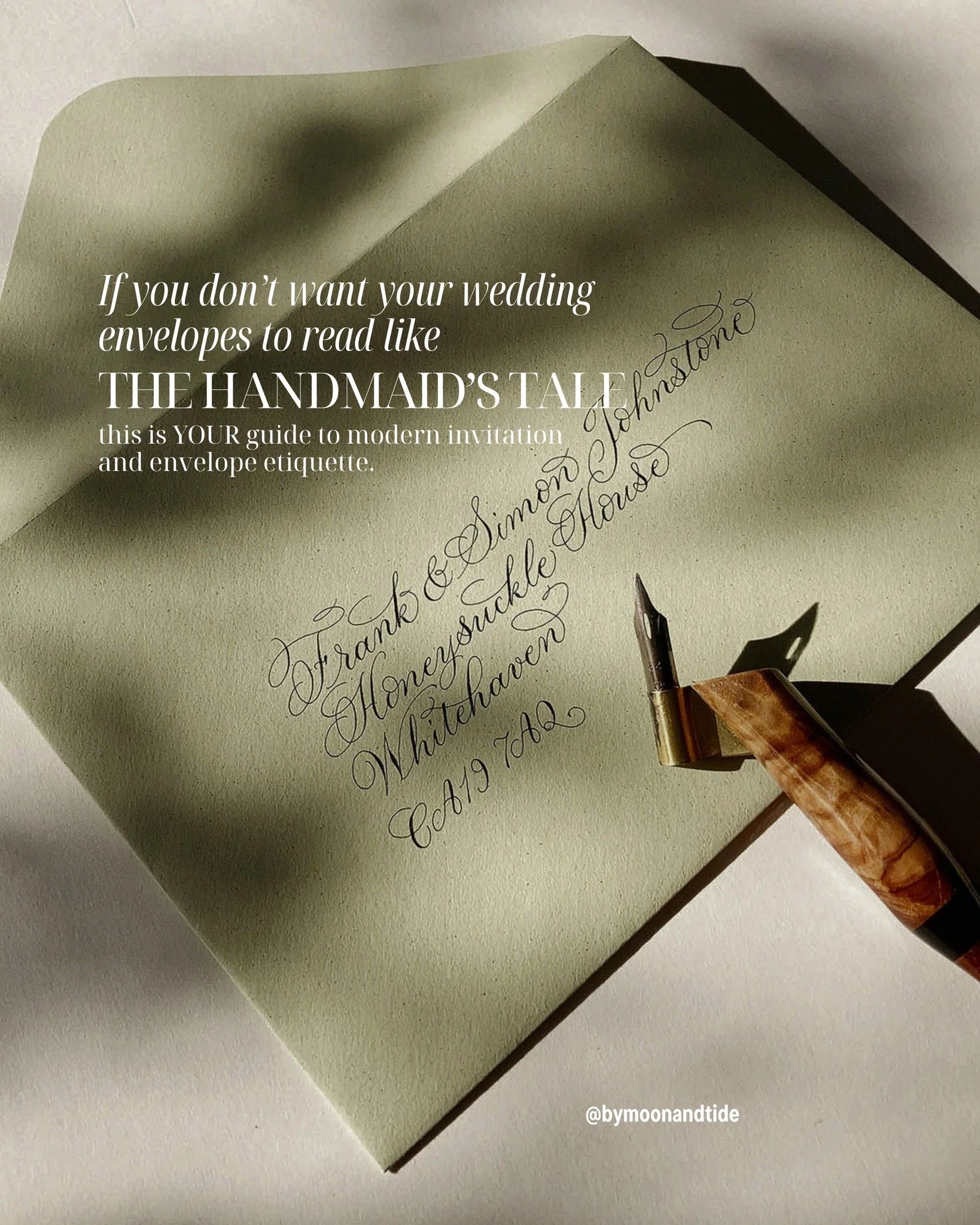 If you don&rsquo;t want your wedding envelopes to read like an episode of The Handmaid&rsquo;s Tale, my latest blog is YOUR guide to modern invitation and envelope etiquette.

It&rsquo;s from a UK calligrapher with more than 20 years&rsquo; experienc