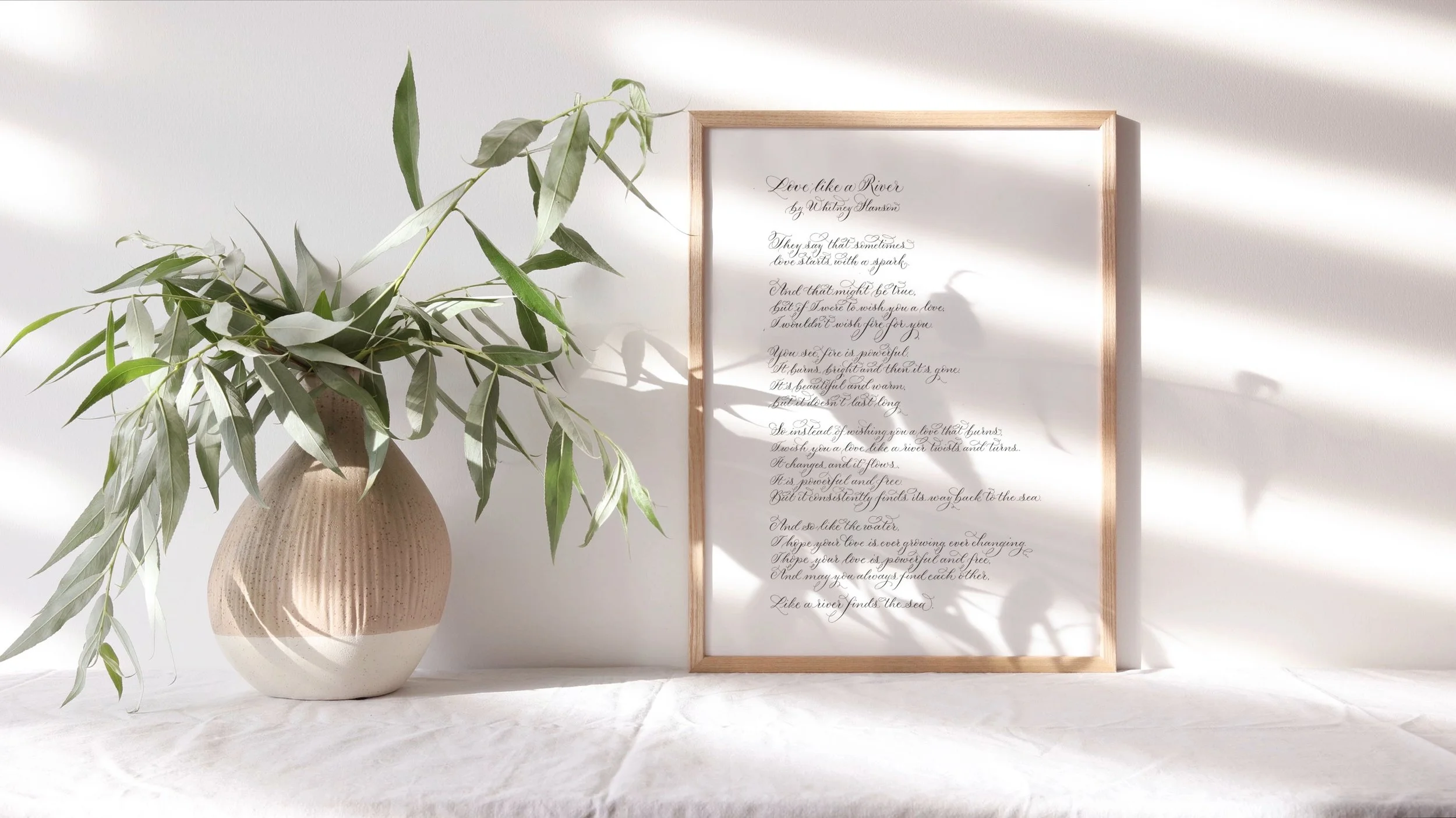 Trusting a calligrapher to write your very special poem