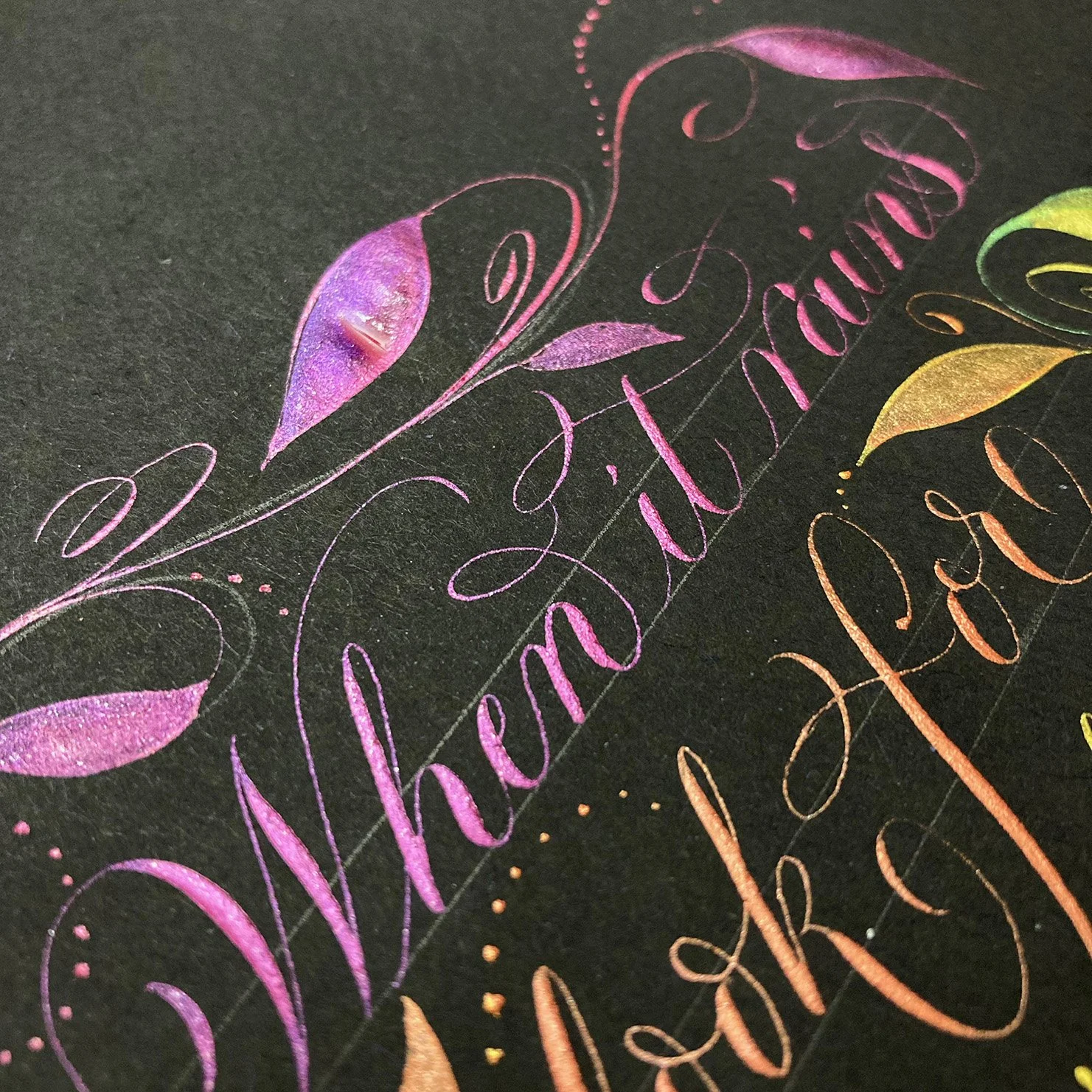 calligraphy poem rainbows stars with coliro inks UK copy.jpg