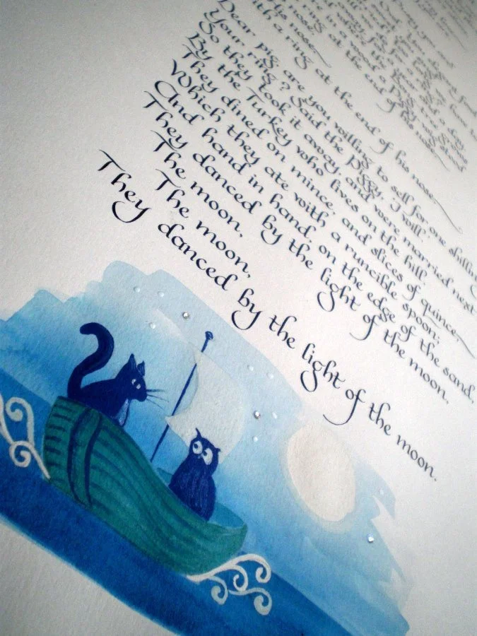 The Owl and the Pussycat calligraphy poem gift