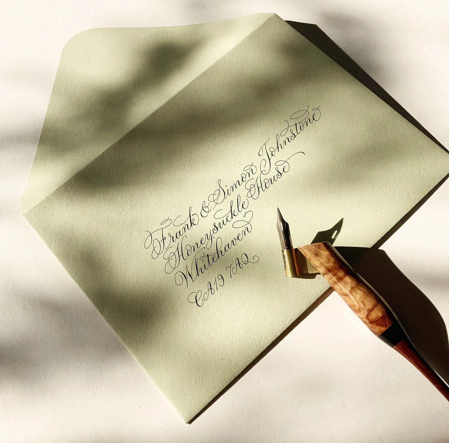 envelope calligraphy recycled paper UK north west calligrapher 1.jpg