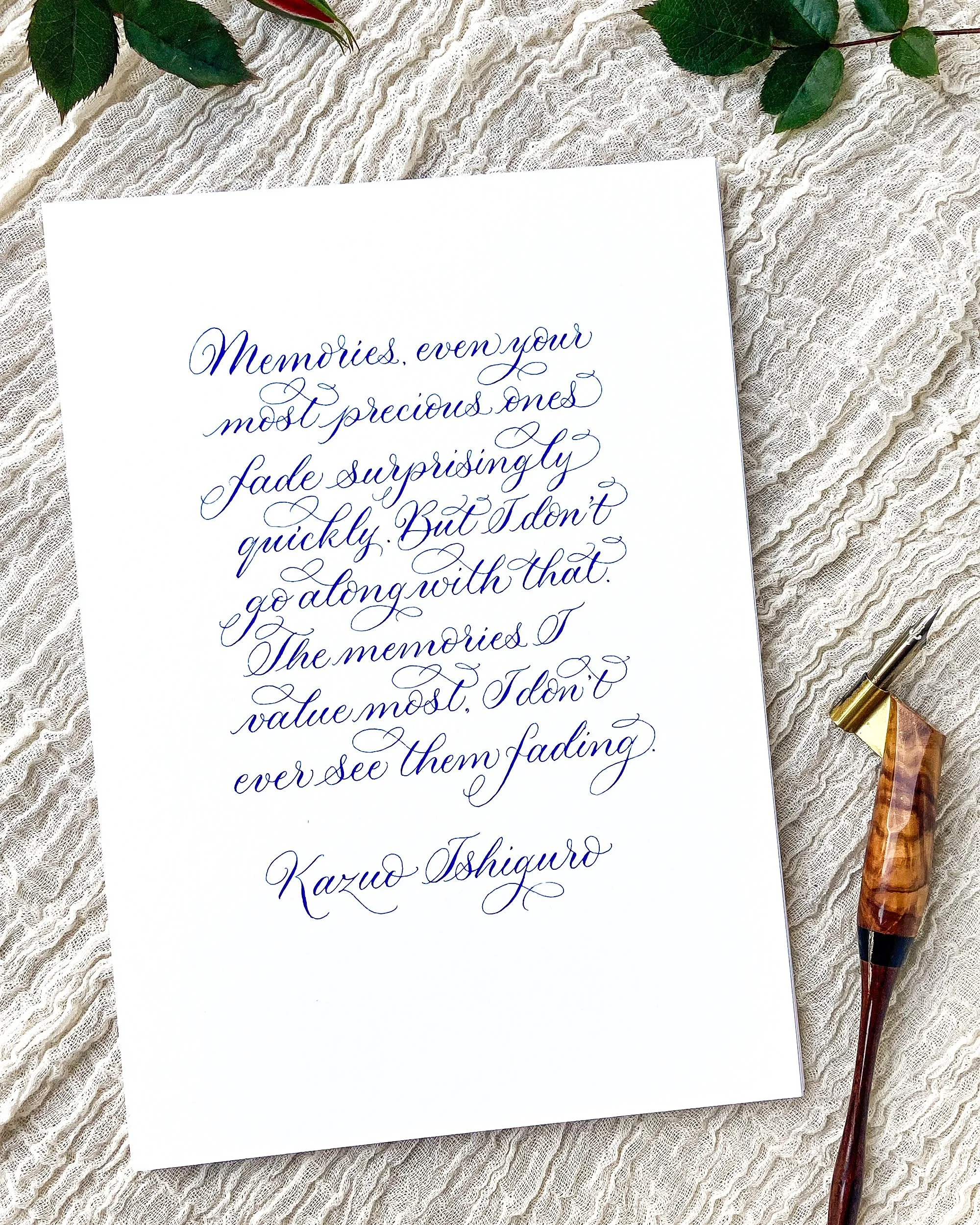 Modern calligraphy quote by Claire Gould at By Moon and Tide Cumbria UK