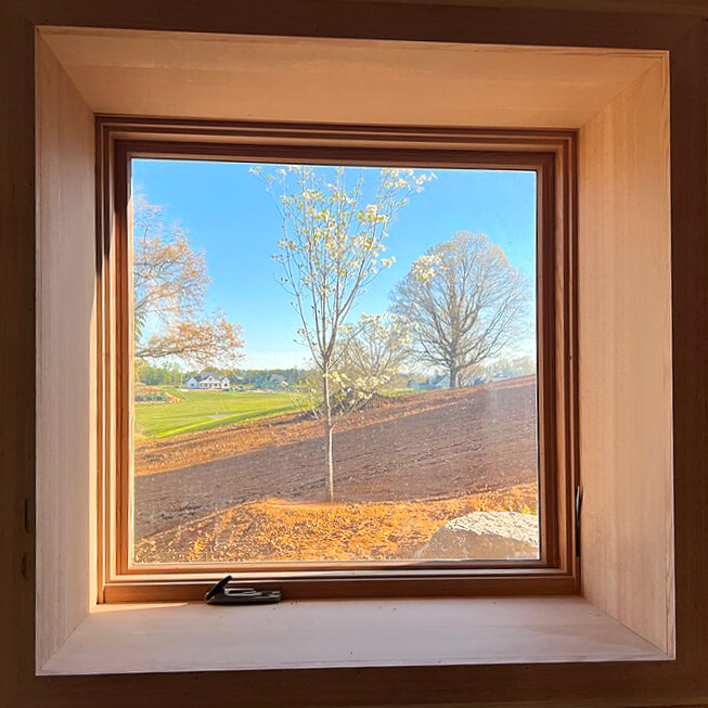 It's all about the framing...So excited to see the framed views of landscape and sky taking shape in this hillside homestead in construction!