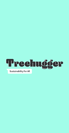 Cover of a publication titled 'Treehugger' with the subtitle 'Sustainability For All,' featuring a light blue background.
