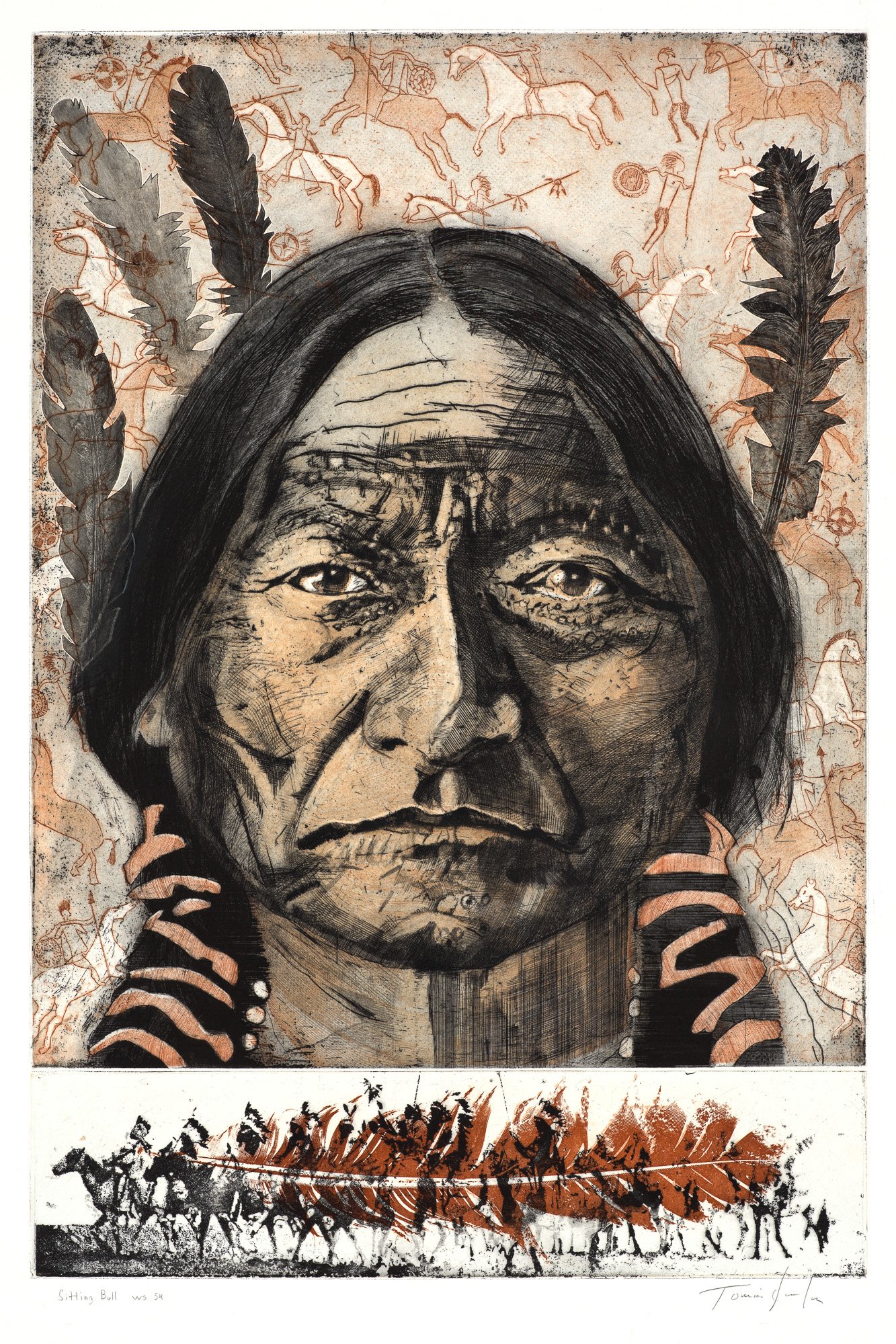 SITTING BULL, Color Intaglio - working state #54, 36x24", 2025