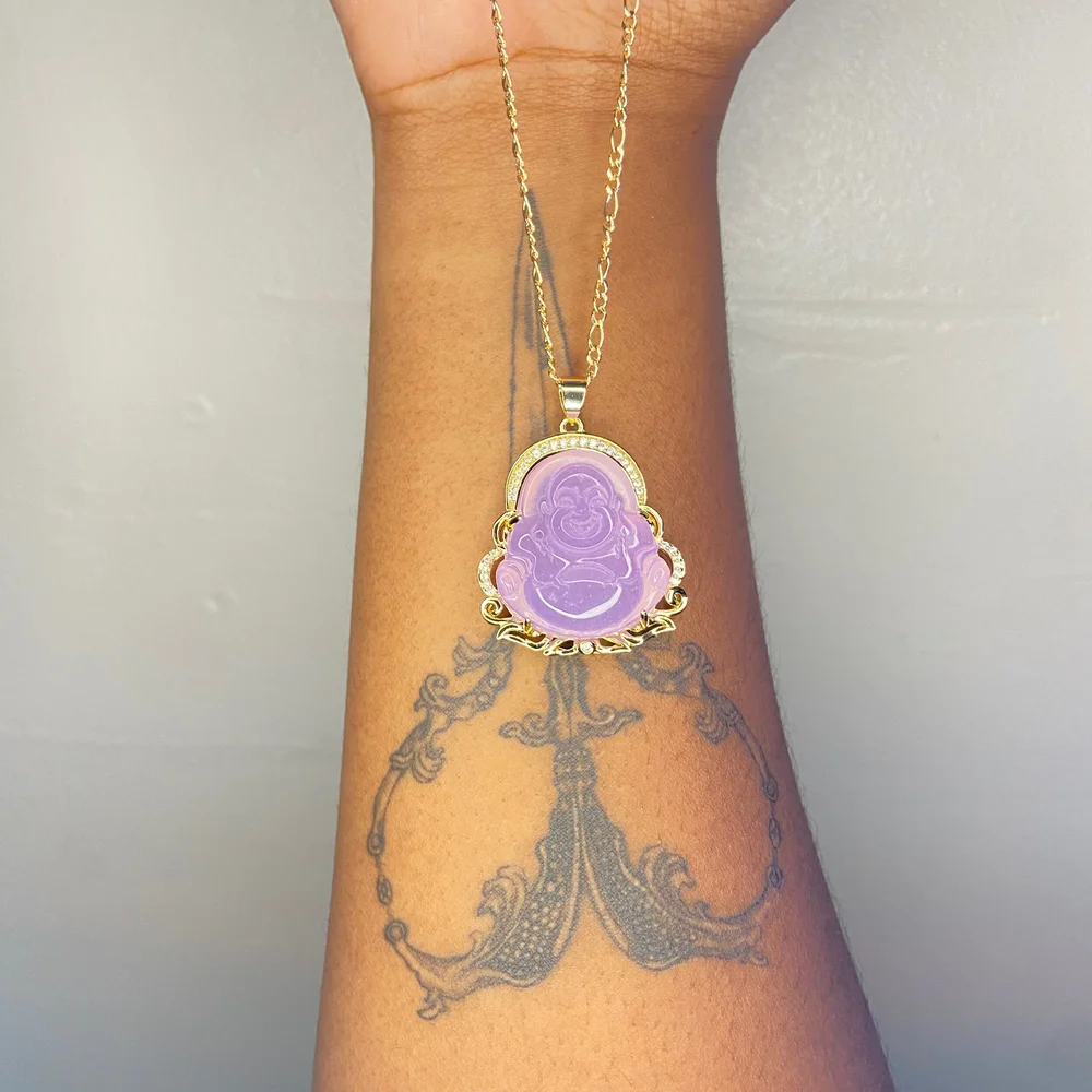 Purple 2024 buddha necklace