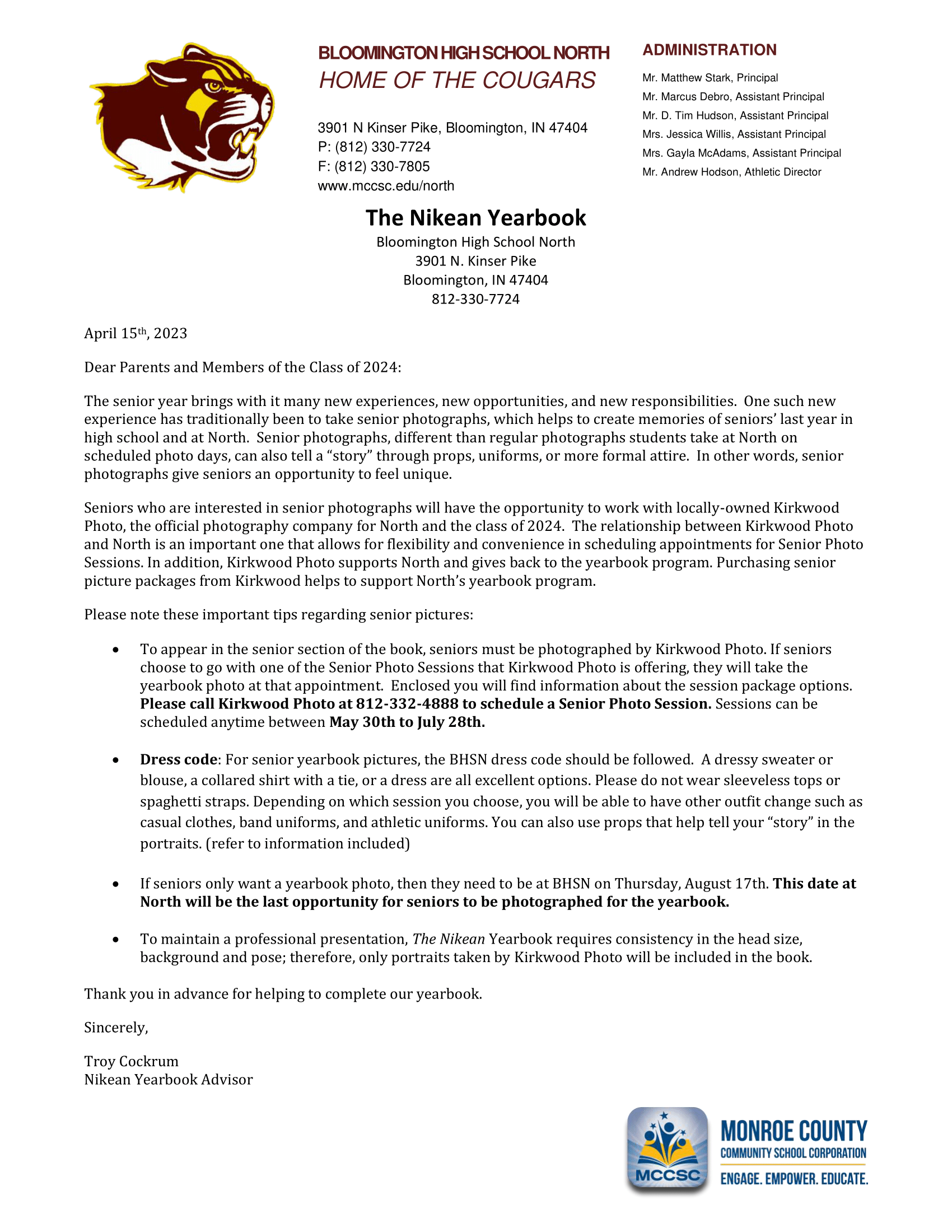 BHSN Senior Info — Kirkwood Photo Lab & Portrait Studio