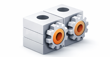 Built for repeat and scale icon showing identical stacked cubes with an accent color detail, representing consistent production, reliable reorders, and scalability over time.