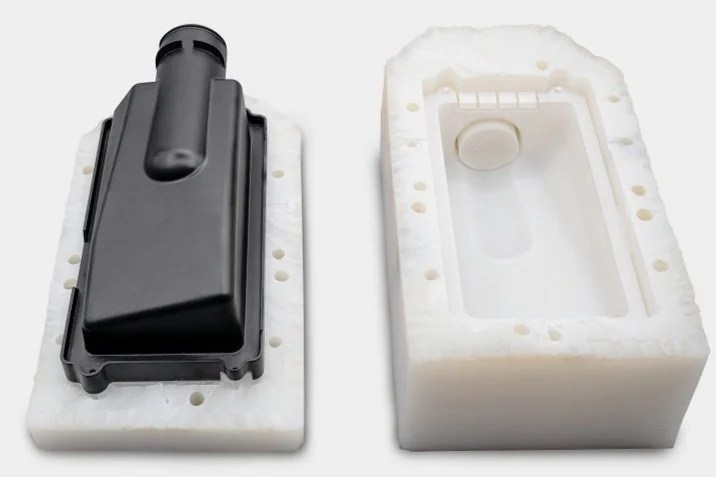 Polyurethane casting process producing durable and versatile parts, ideal for prototypes and low-volume production with precise details.