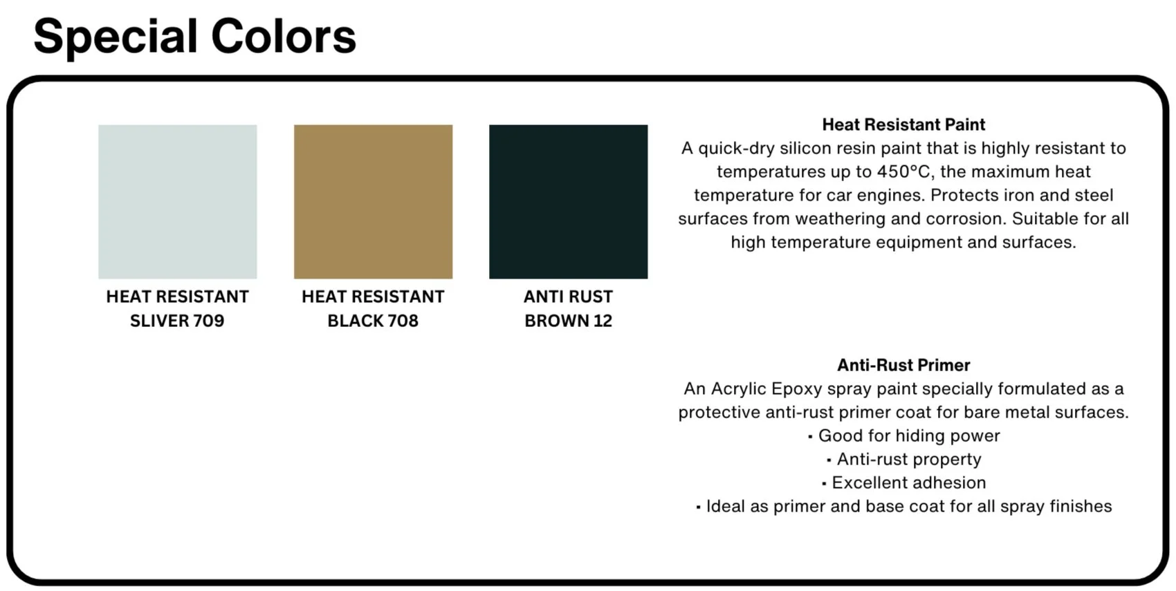 Spray Paint Color Catalogue — Additive Inn