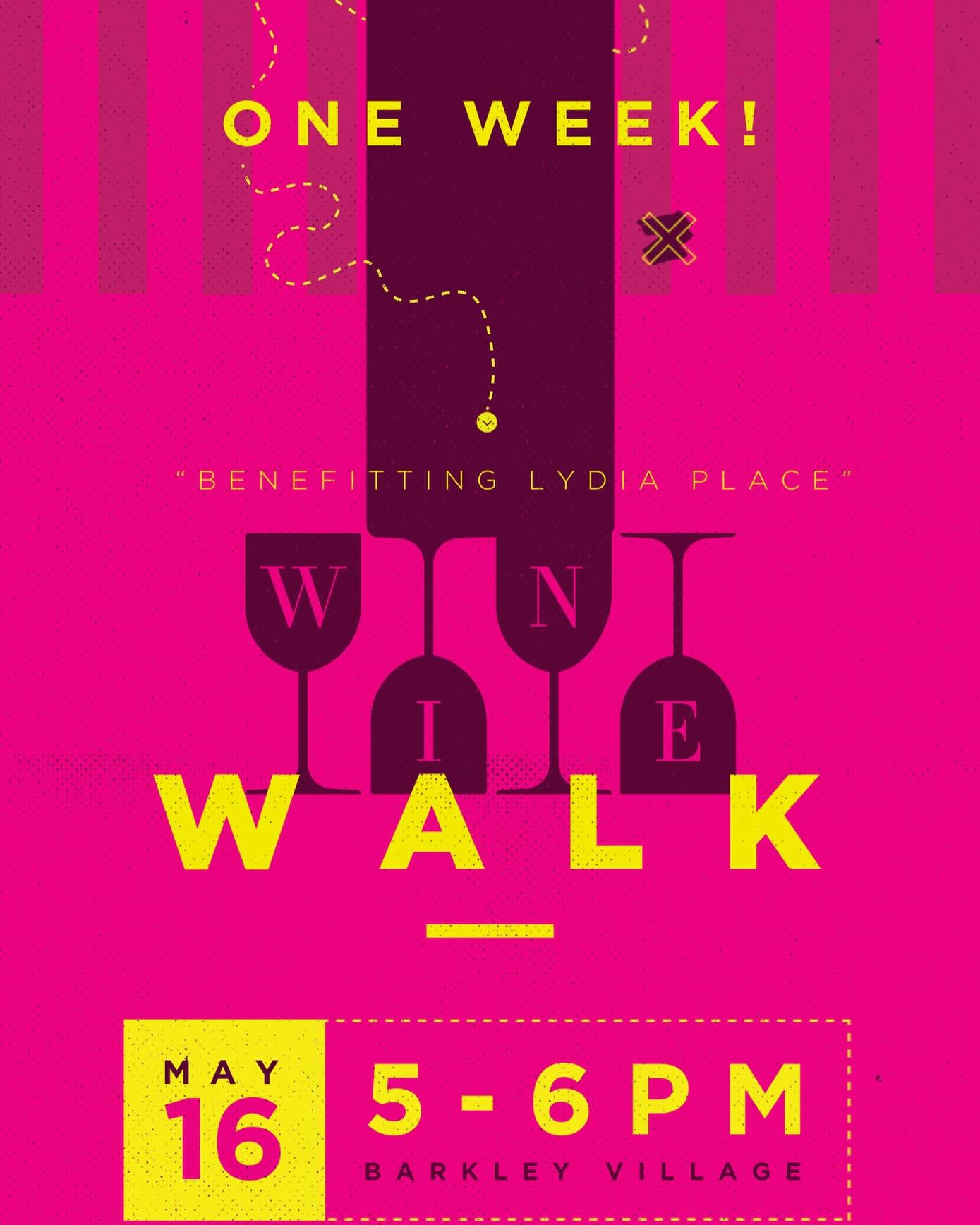 Barkley Village Wine Walk is one week away! Join us for an eventful evening in the Village. The weather forecast is looking sunny! 🤞link in bio more more info or tickets.