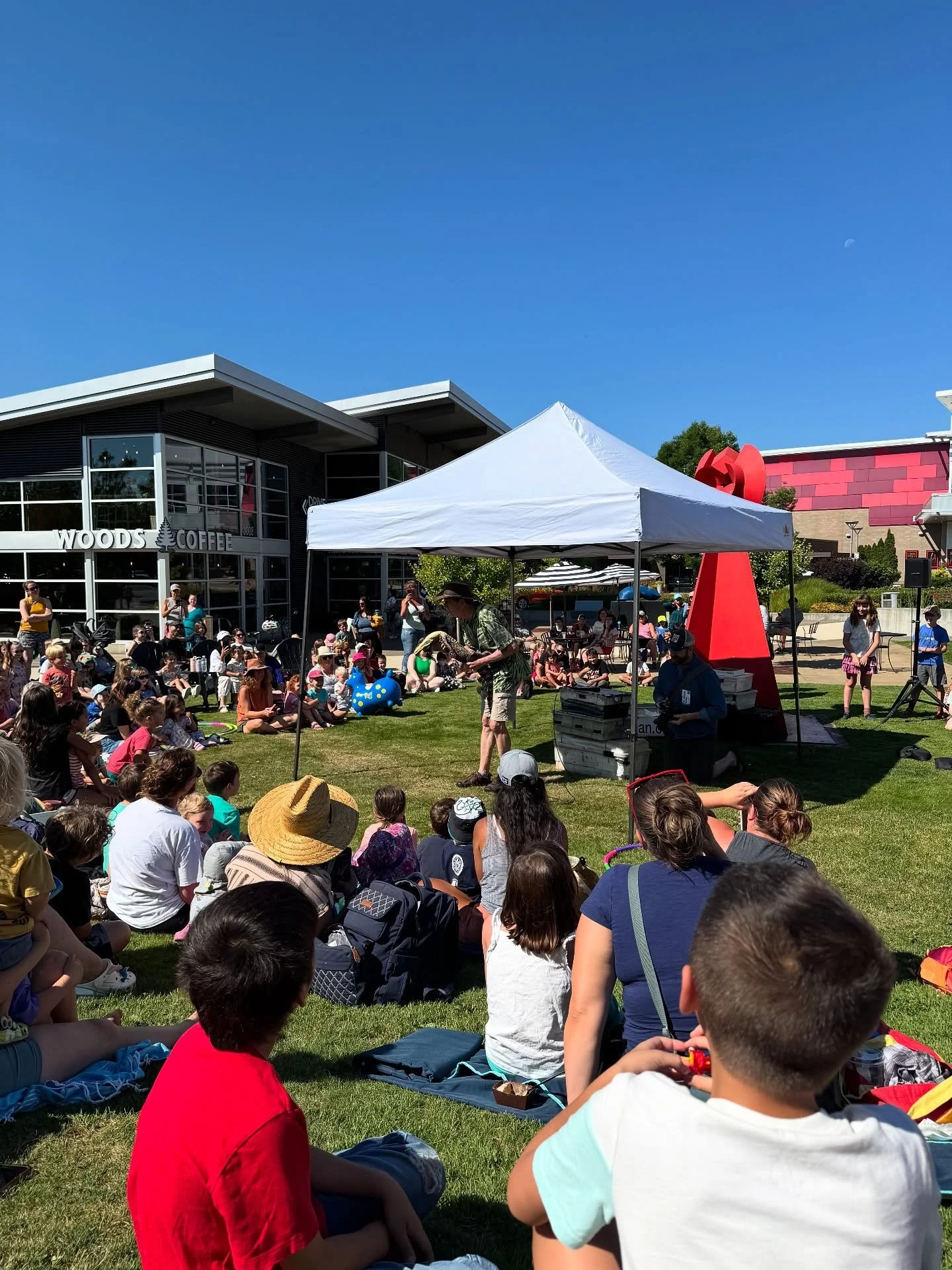 It was a beautiful day in Barkley Village to kick off our new Playdates on the Plaza series with Reptile Man!! People of all ages met Oscar the Python, Lucy the alligator and more reptile friends! We all had a wonderful time and even held or pet the 