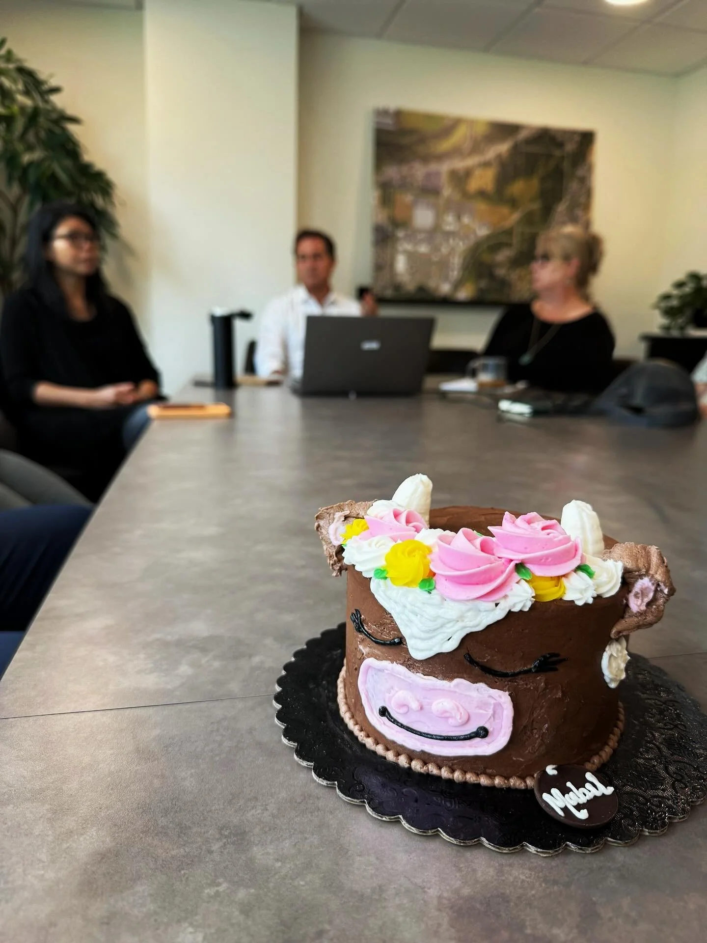 Mabel the Barkley Village Cow in cake form!! 
With the help of their cake decorator extraordinaire, Desiree, the Barkley Village Haggen Food &amp; Pharmacy is adding icing on the cake by promoting some of the Whatcom Humane Society&rsquo;s longer-ter