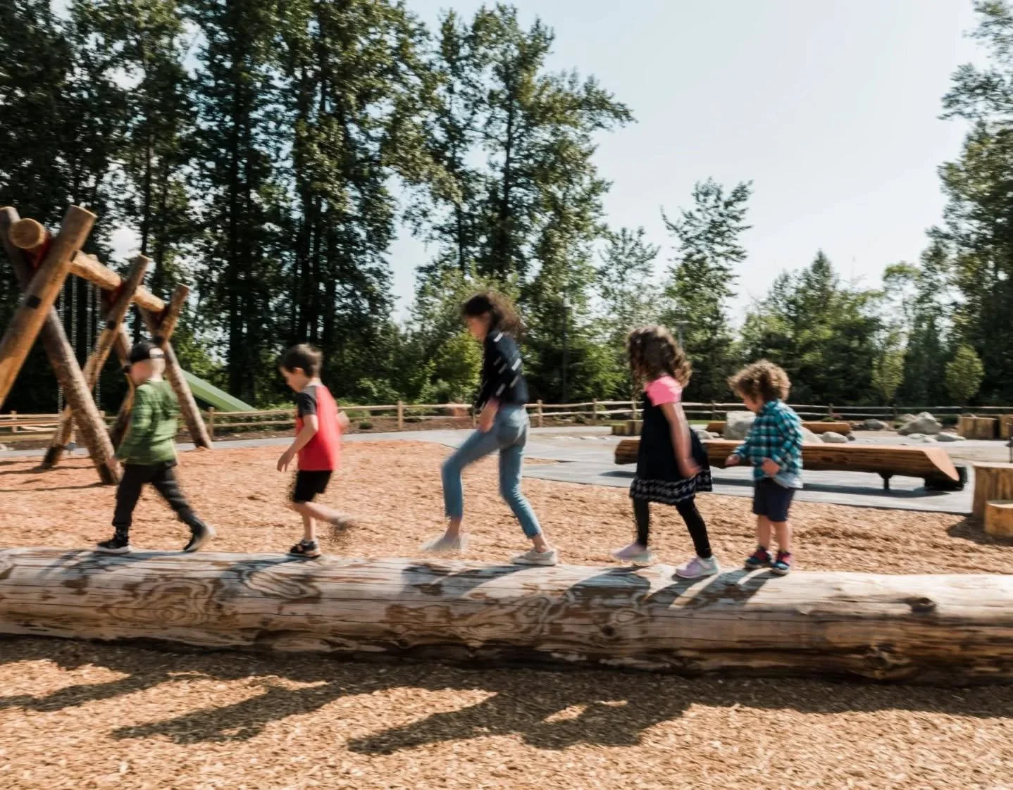 Make your next errand run a little more fun &mdash; Scramble Nature Play Park is the perfect pit stop for the kids. 🌲

Instead of traditional playground equipment, Scramble features logs and boulders to climb on, a rope web, and a swing set made of 