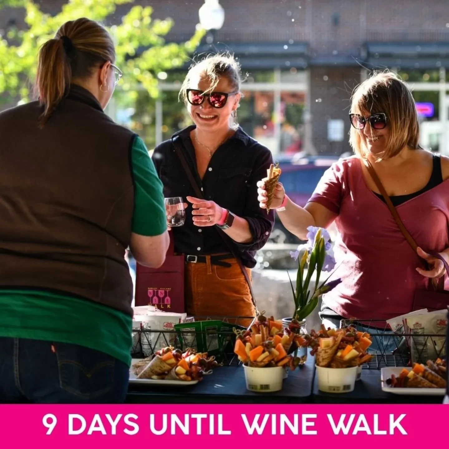 🍷 Wine Walk is almost here

Stroll through the village as shops and restaurants transform into pop-up tasting rooms, featuring wines from 12 regional wineries.

Your $45 ticket includes:
A keepsake wine glass
8 wine tasting tickets
A goodie bag from