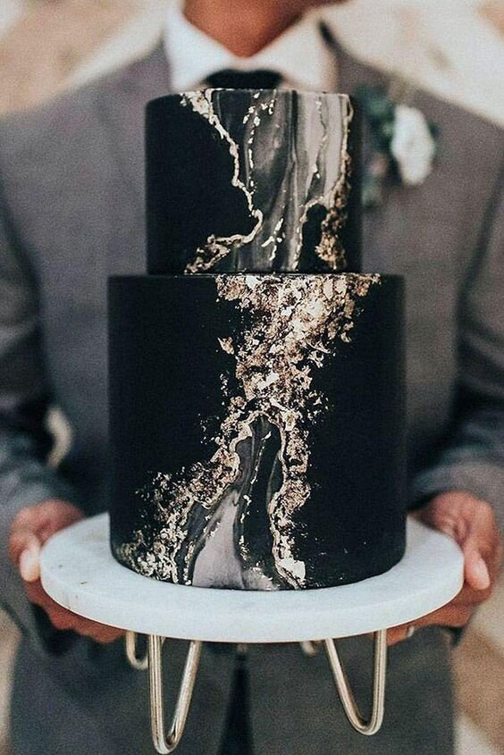 6 Black Wedding Cakes - Wedding Cake Inspiration For Brides Who Love Black  — Merried Weddings - Wedding Ideas For Modern Couples