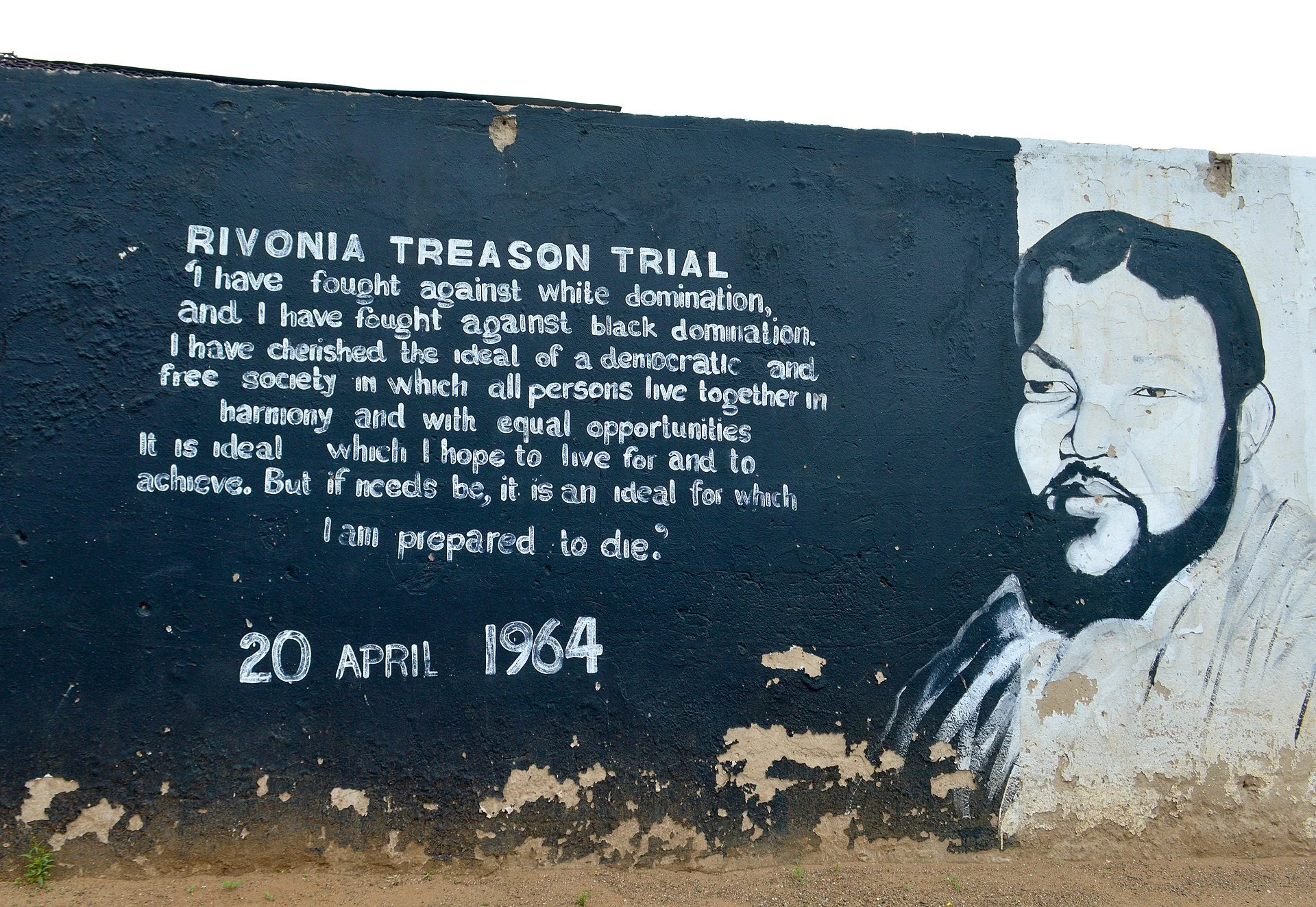 Mural featuring one of the famous passages from Mandela’s speech from the dock.