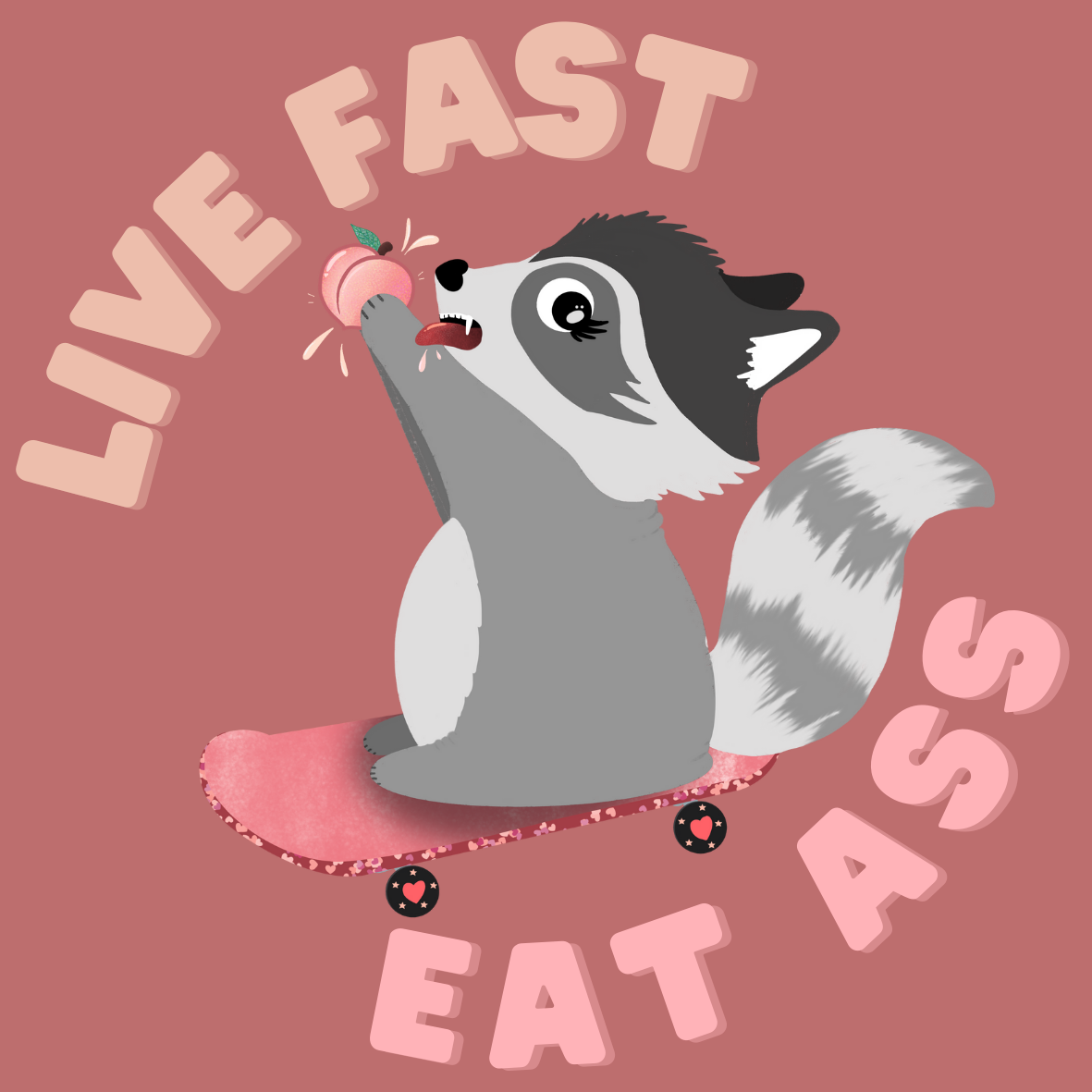 Live Fast, Eat 🍑 Sticker