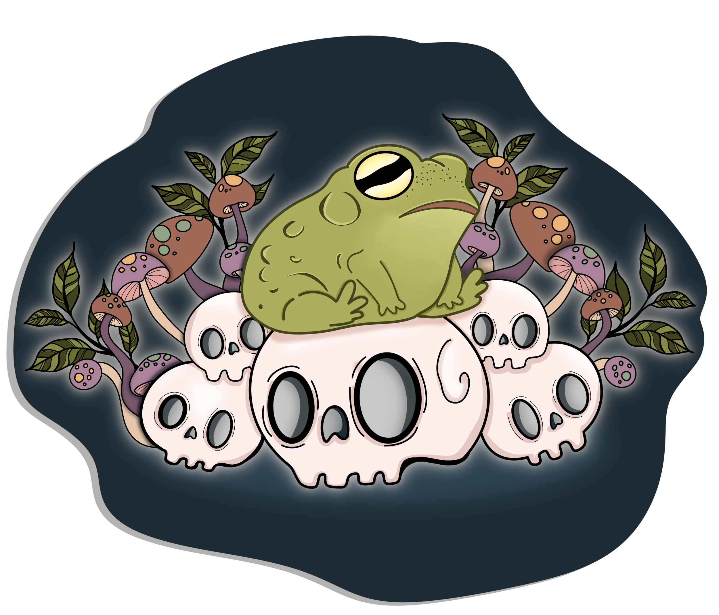 Frog Skull Sticker