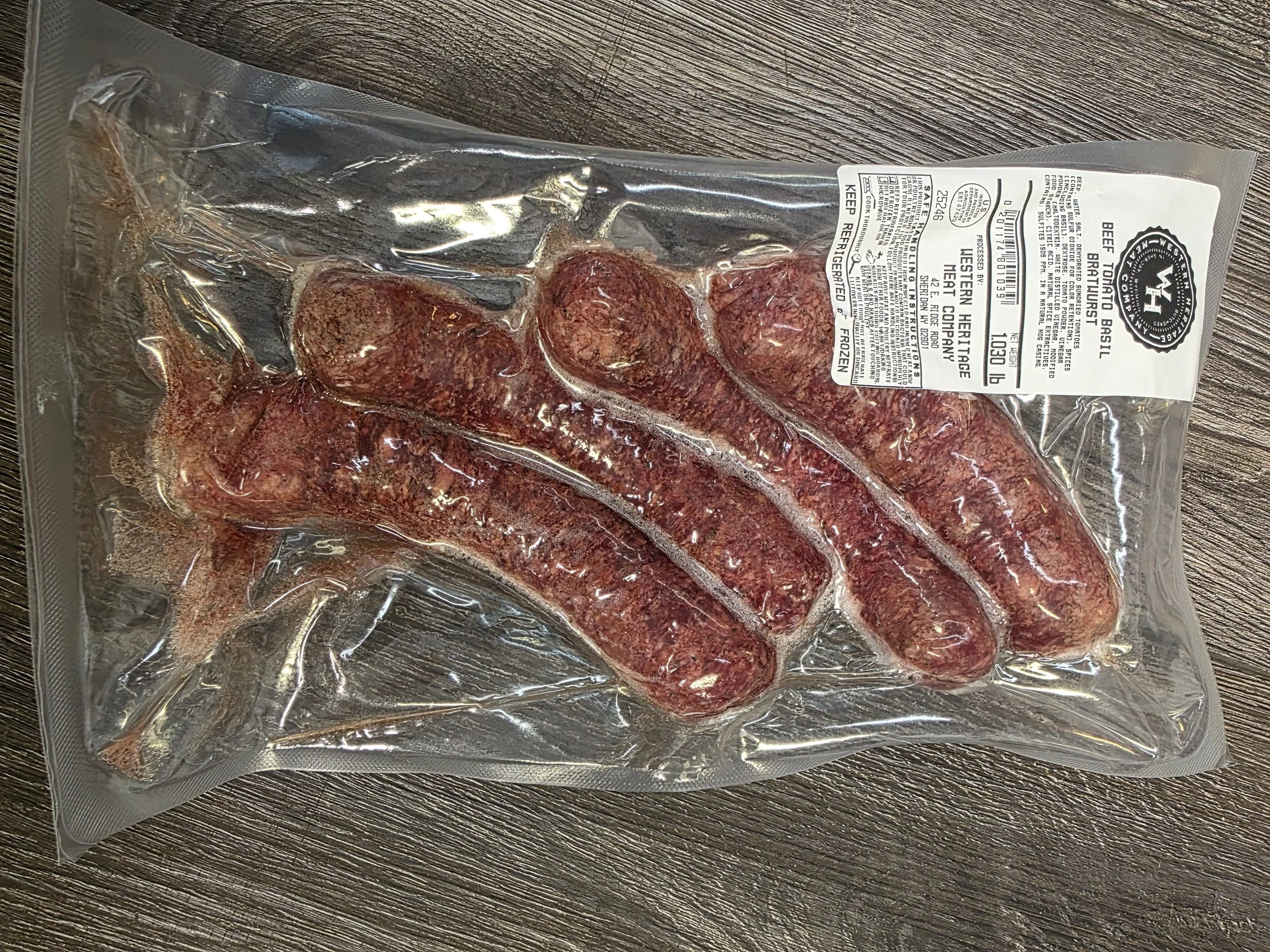 Beef Tomato Basil Bratwurst