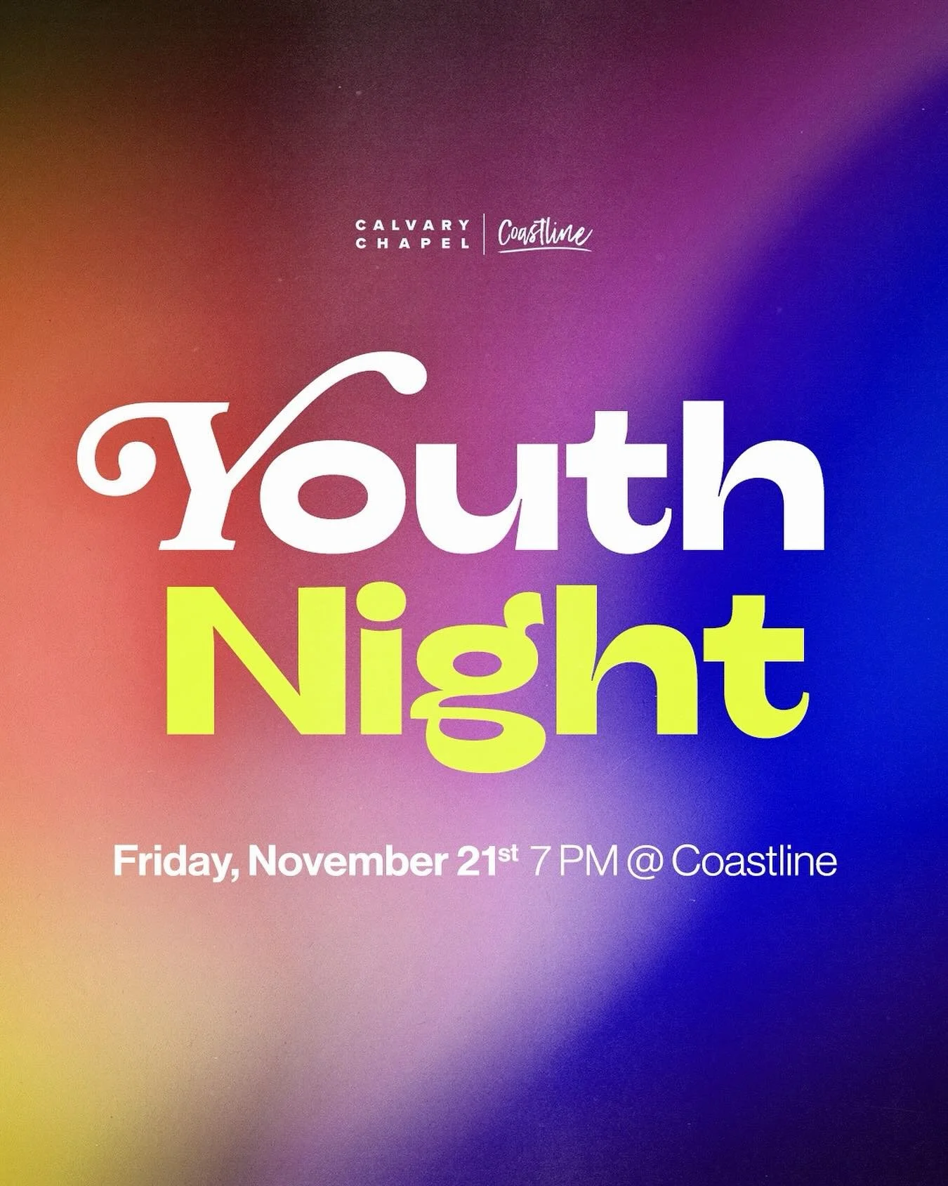 Youth Night TONIGHT! 7 PM, invite a friend and we&rsquo;ll see you there!