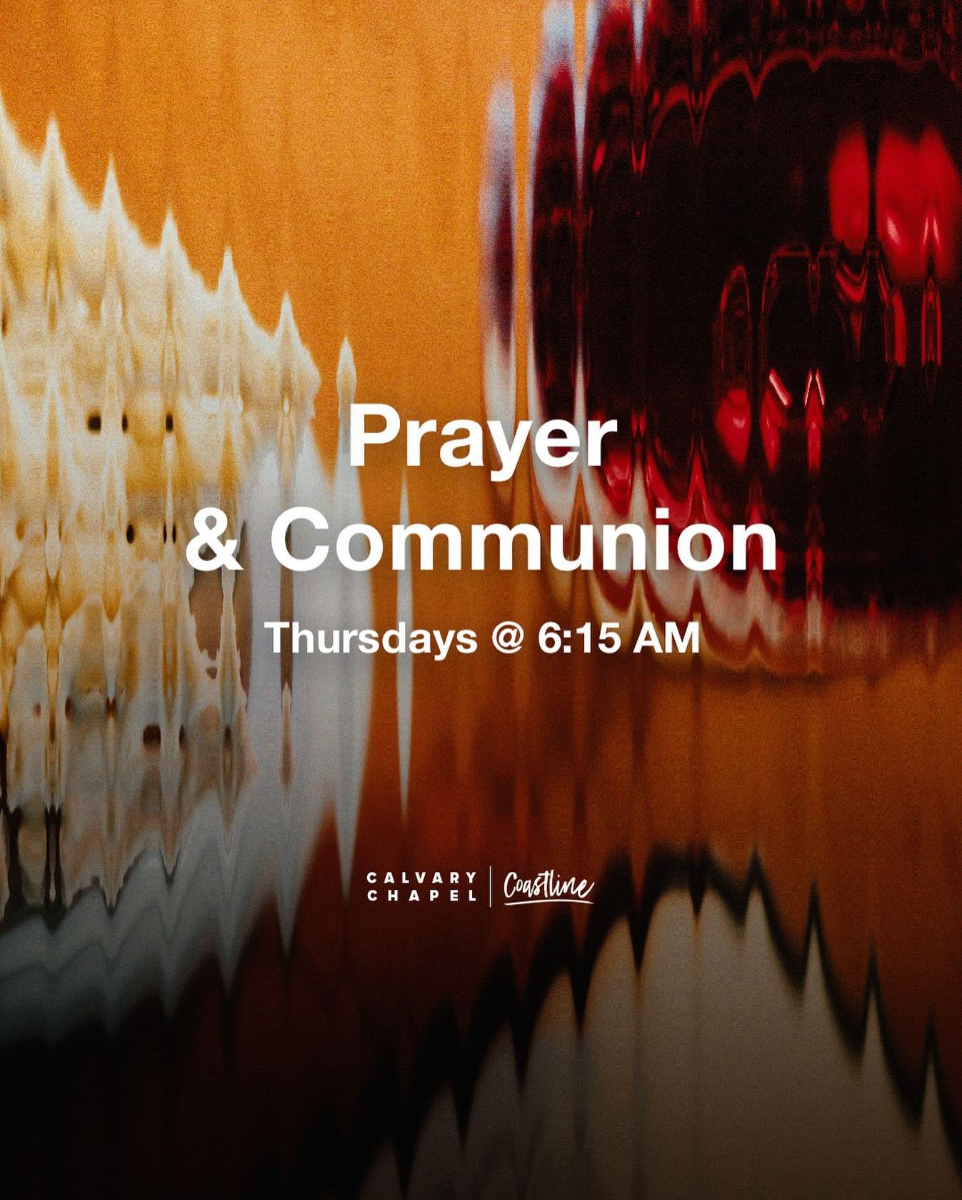 We&rsquo;re starting something new for the month of February at Coastline
Every Thursday morning at 6:15am, join us for 30 minutes of worship, communion, and prayer.
Come start your day in His presence