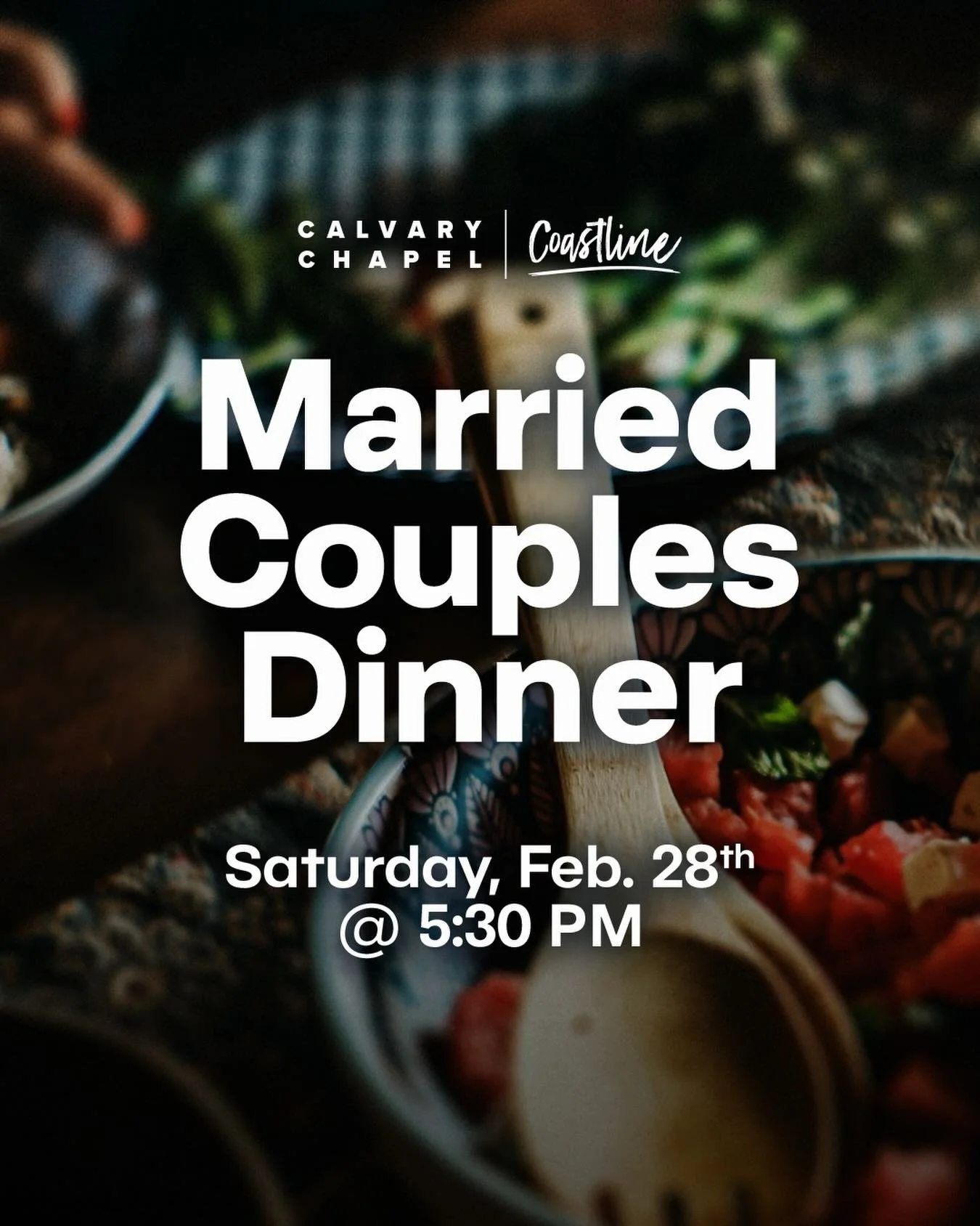 MARRIED COUPLES! We can&rsquo;t wait for SATURDAY NIGHT&rsquo;S dinner with you all @ 5:30 PM! It&rsquo;s $20/couple, and can be paid through Zelle with Stacie. There will also be child care provided 🙌🏽