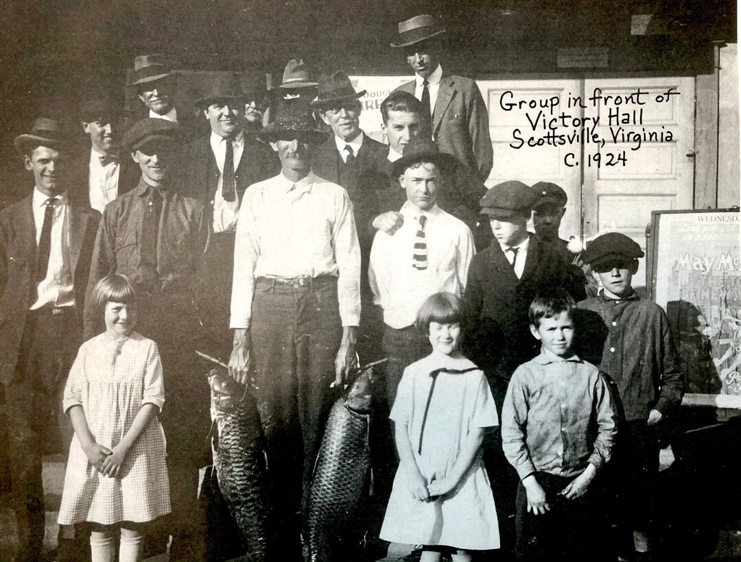  Group in front of Victory Hall, Scottsville, VA in 1924. 