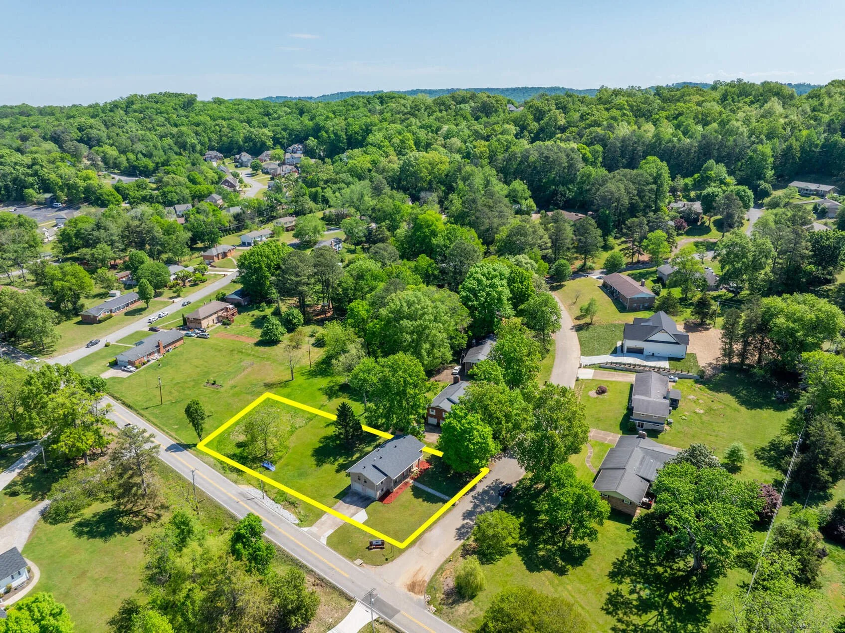 Aerial view of the 1-acre lot at 1701 Ray Jo Circle in East Brainerd, Chattanooga