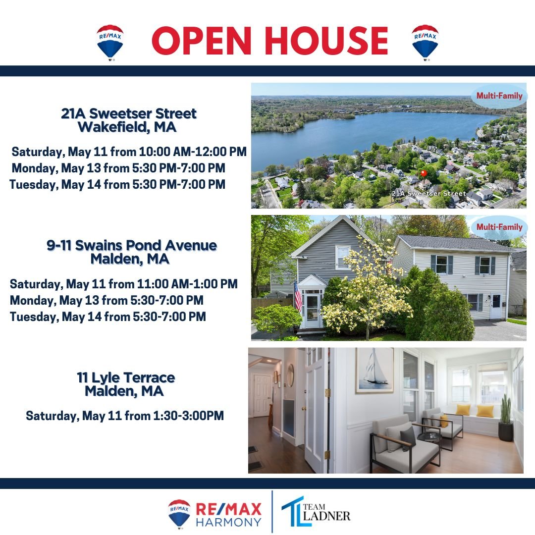 3 beautiful opportunities to explore with Team Ladner!🎈🎈🎈 

☎️781-587-0528
👉www.TeamLadner.com

#RemaxHarmony #Remax #TeamLadner #WeAreRemax