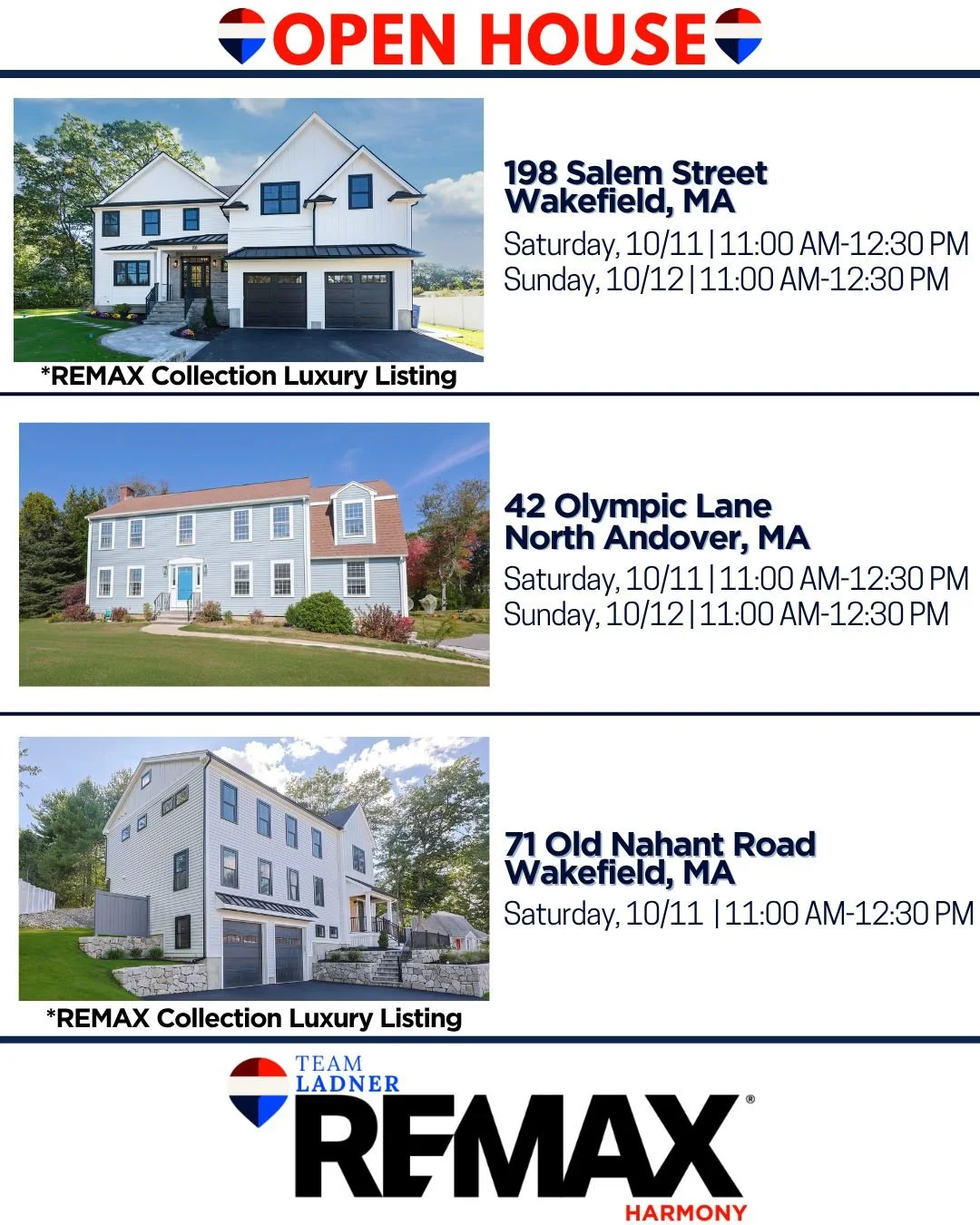 We&rsquo;re showcasing three beautiful homes this weekend, each with lots of space for your family&rsquo;s next chapter! Each property has a two-car garage to help with that love-hate relationship with New England winters. ❄️

Reach out for details o