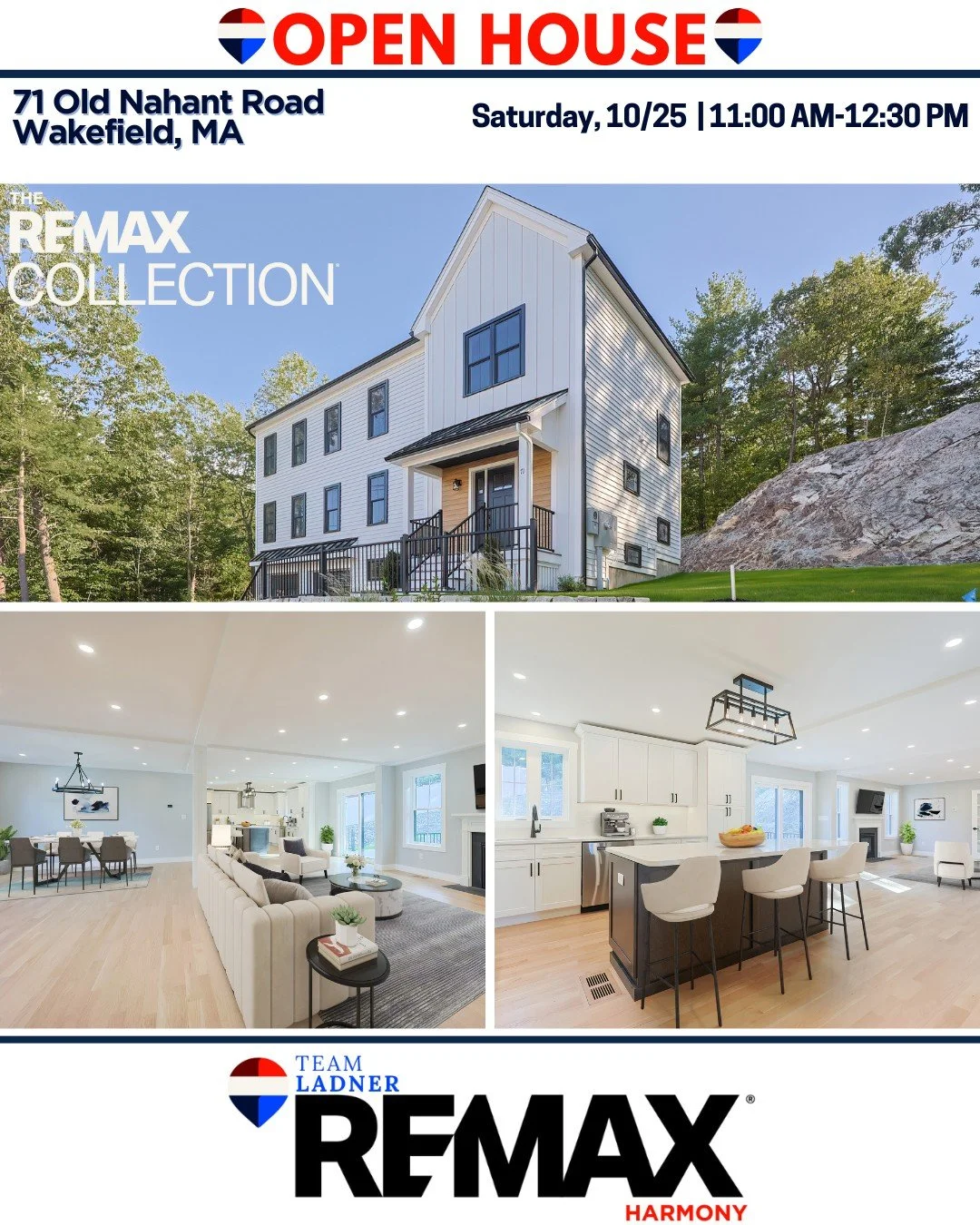 ✨Next level living in Wakefield! Join us on Saturday and tour this beautiful new construction home with 4 bedrooms, 2 full and 2 half baths. 

☎781.587.0528
👉TeamLadner.com

#RemaxHarmony #Remax #TeamLadner