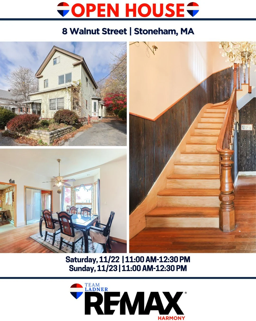 🔑Homes with this kind of multi-generational potential don&rsquo;t hit the market often. Come see the possibilities for yourself this weekend!

☎781.587.0528
👉TeamLadner.com

#RemaxHarmony #Remax #TeamLadner #stonehamma