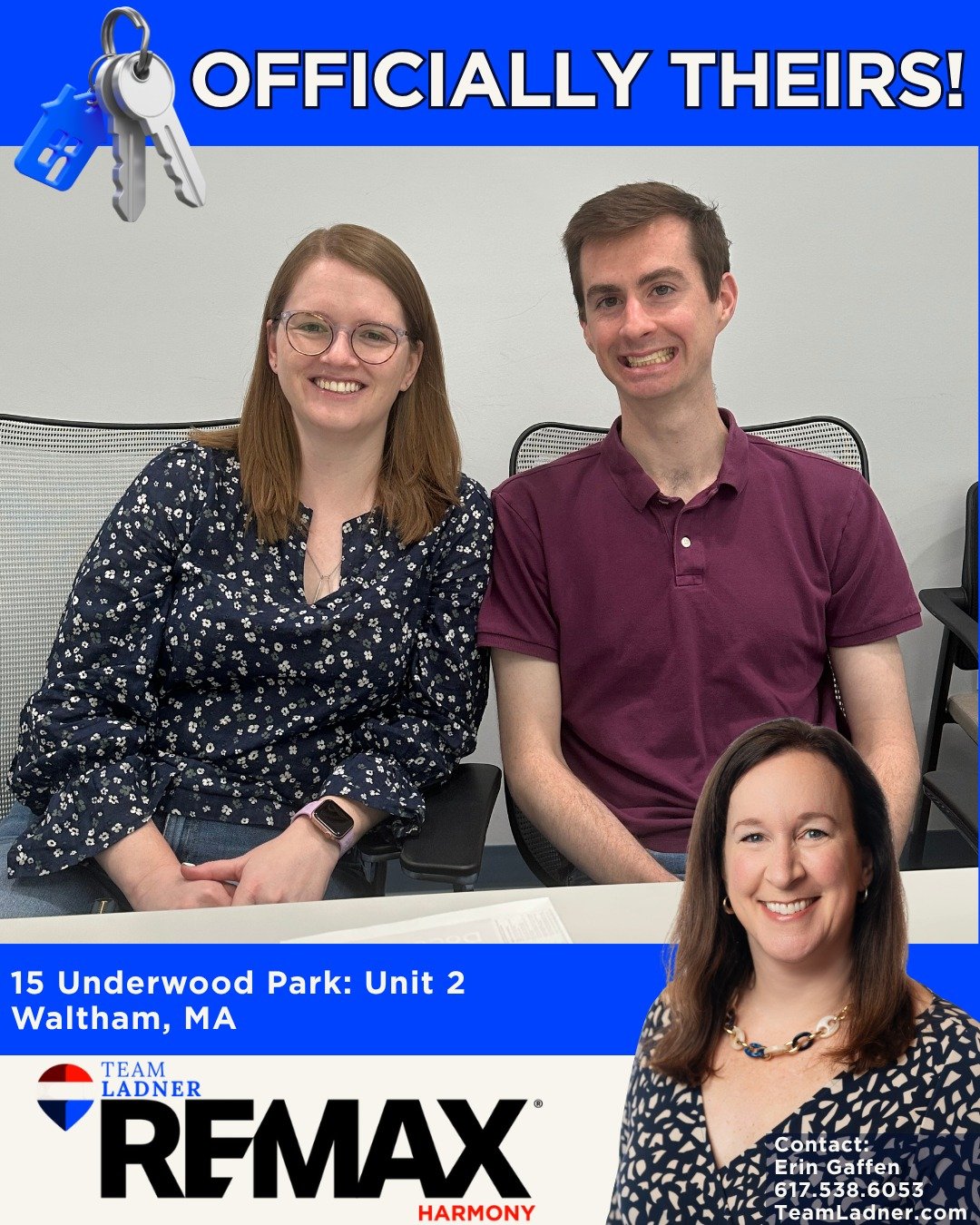 🔑The Story Behind the Sold Sign:  There is no higher compliment than when another agent trusts you with their own family. 

❤️🤍💙When fellow REMAX agent Amanda Boehm referred her family members, Susannah and her husband Will, to Erin this past wint
