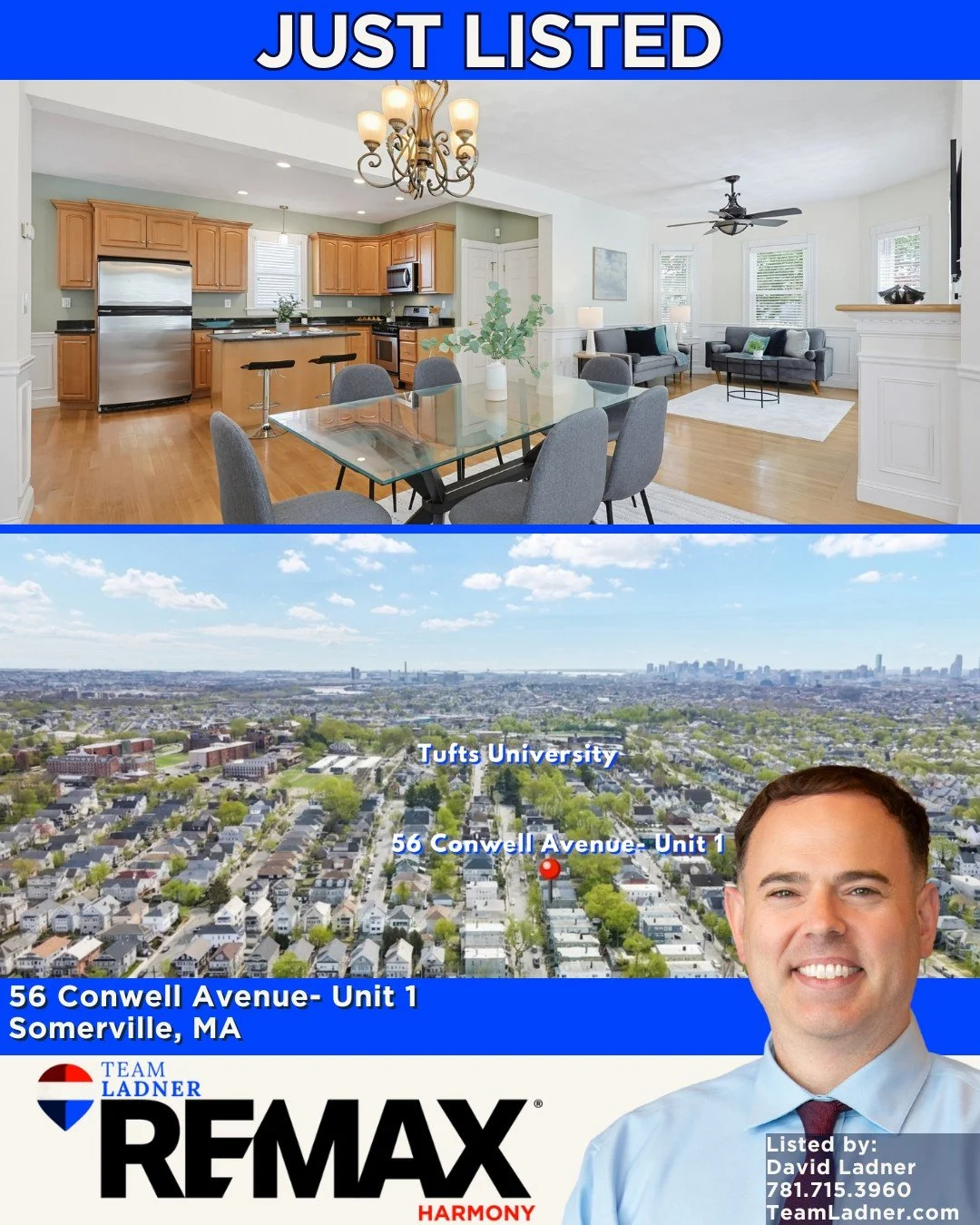 💫First Floor 2 bed/2 bath unit in a Philly-style 2-family home located in a quiet neighborhood just one block to Tufts University.

🎈Open House:
Saturday, June 13 | 2:00 PM - 3:30 PM
Sunday, June 14 | 11:00 AM-12:30 PM

☎781.587.0528
👉TeamLadner.c