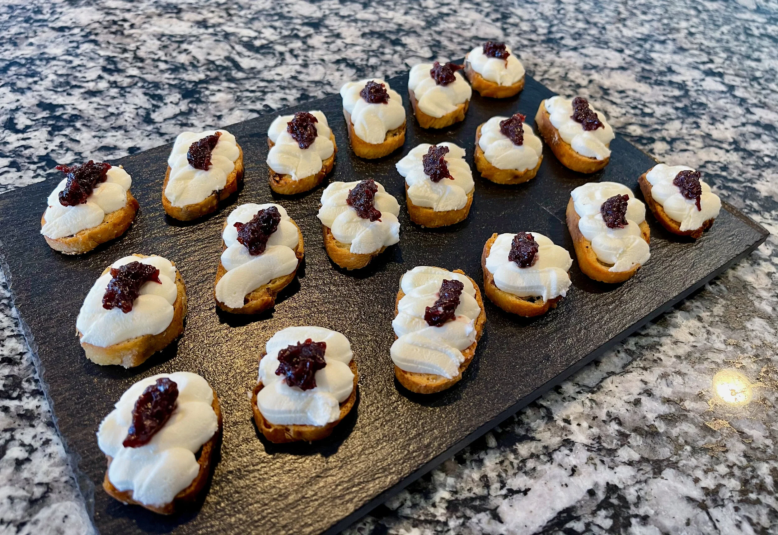 Goat Cheese Crostini with Berry Compote