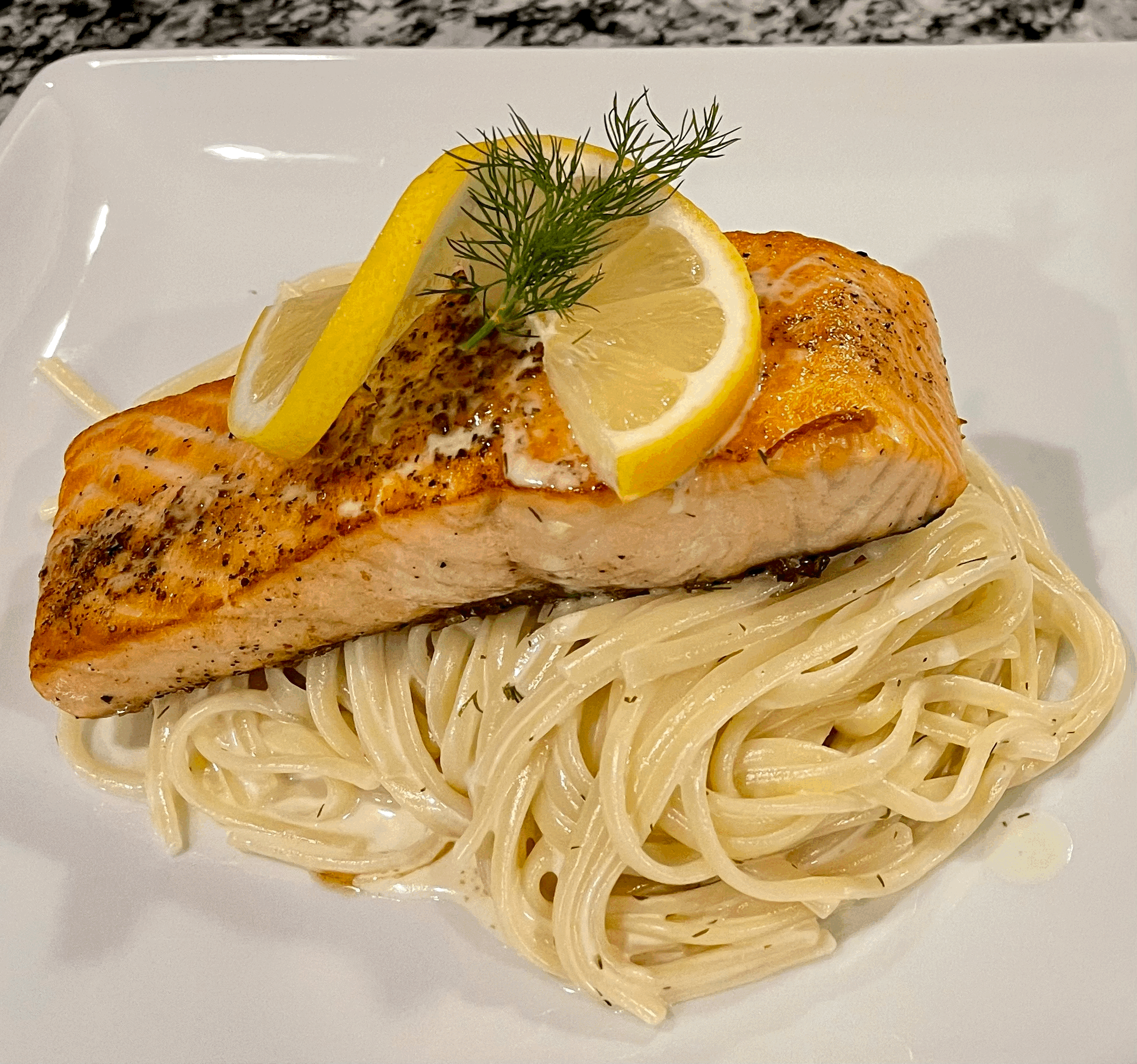 Lemon Dill Salmon Fettuccini