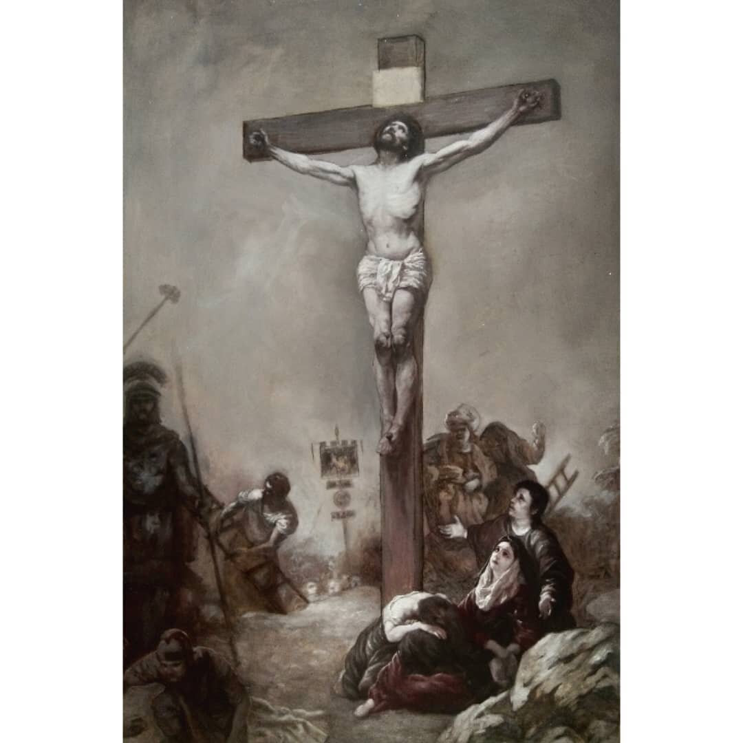 In these days I'm working on new online classes on the new studio website. Well,  it takes a long time and patience. Anyway, yesterday I hade some hours to continue my crucifixion scene. I think, after some few changes, I will color it soon (I hope!?