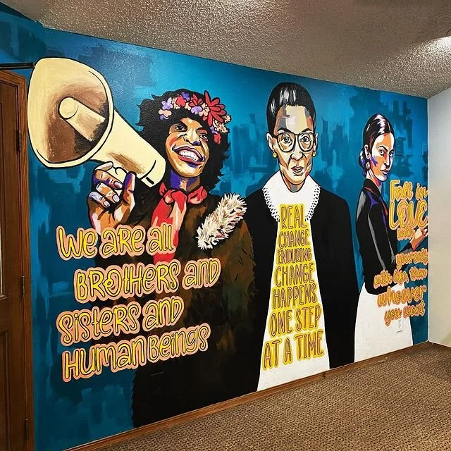 Ruth Bader Ginsburg + Martha P. Johnson + Frida Kahlo 
941 W 27th St S 
October 2020 
8' x 11' 
 
Commissioned by M-Care Healthcare, located within an exam room.