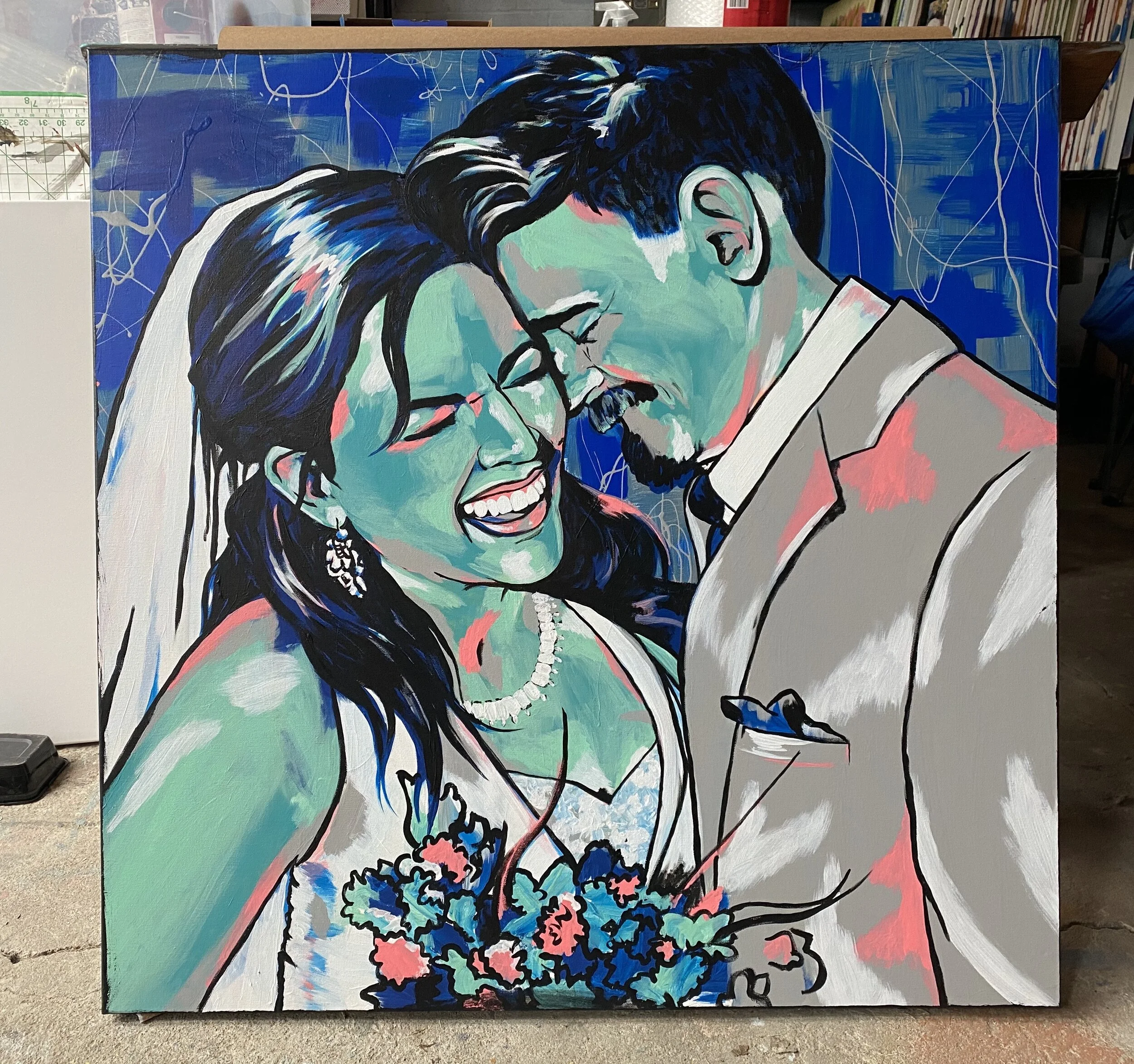 Lisa + Andru
36" x 36"
acrylic on stretch canvas