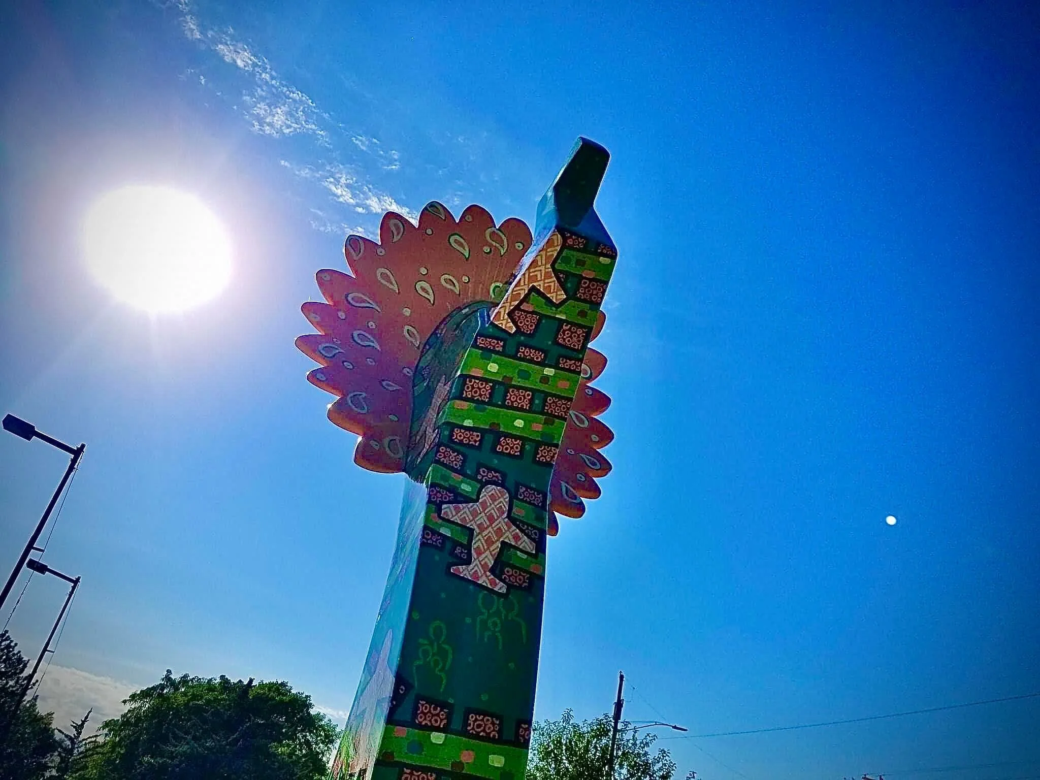 Keeper of Transportation 
2121 W 31st St S 
March 2020 
10' tall 
 
The first of two statues designed for the Keeper on Parade public art project, located at Osage Park in south Wichita. The design is based on suggestions from residents in the area. 