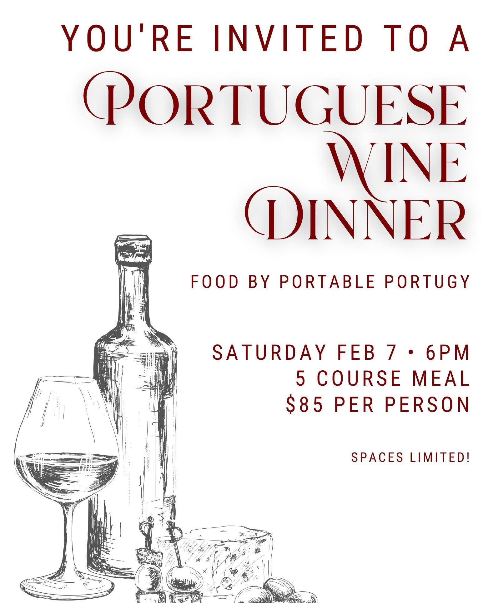 Ol&aacute;! Join us for a 5-course dining experience featuring authentic Portuguese cuisine from The Portable Portugy that's expertly paired with wines from Bottle Theory! 🍷🍽️

Spaces are very limited, so snag this one-of-a-kind gift as soon as you