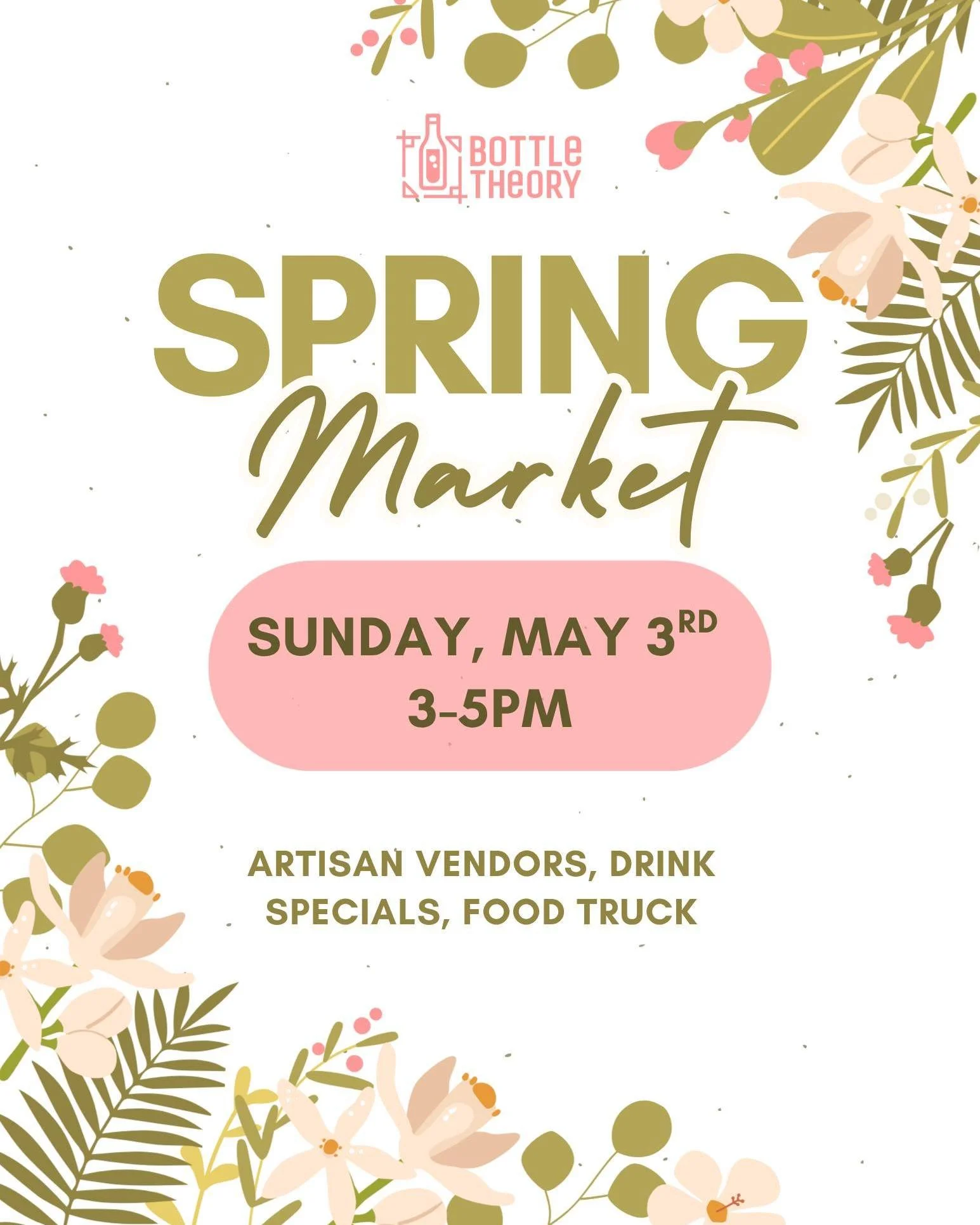 Spring vibes are in full bloom 🌸✨

Join us for our Spring Vendor Market on Sunday, May 3, from 3&ndash;5pm! It&rsquo;s the perfect excuse to stroll the trail, sip something good, shop local vendors, and spend time with your favorite people. 🛍️🍷

W