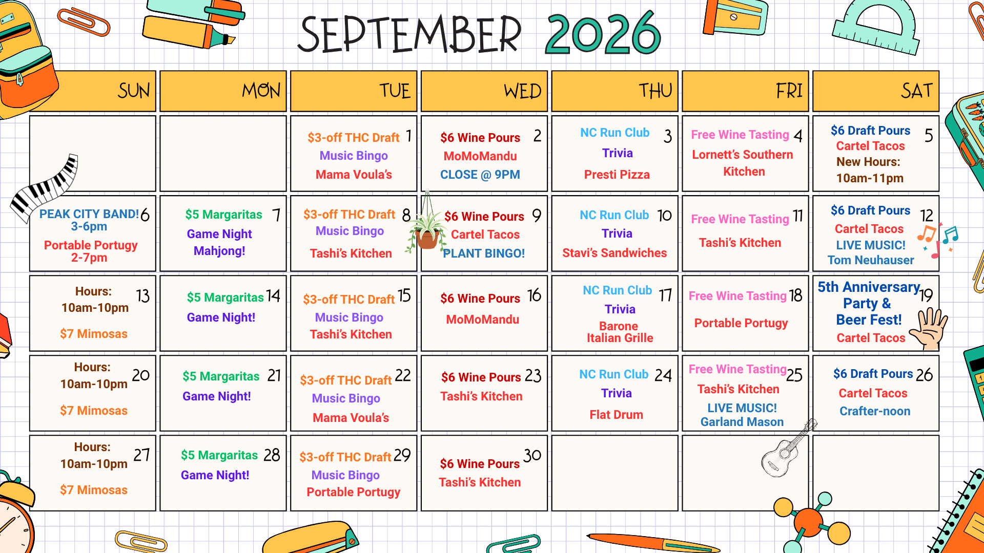 September at Bottle Theory: Events, Live Music &amp; Our 5th Anniversary!