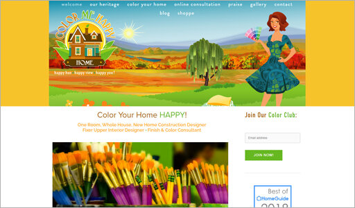 Website Design for Interior Stylist, Color Consultant, Dewey Color Consulting - Asheville NC