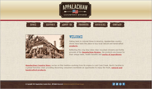 Website for Handcrafted Appalachian Country Colonial Products - North Carolina